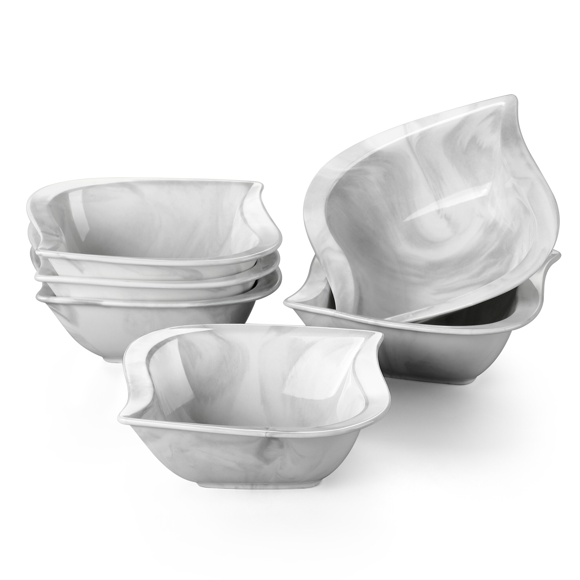 MALACASA 2-Piece Gray Porcelain Dinnerware in the Serveware