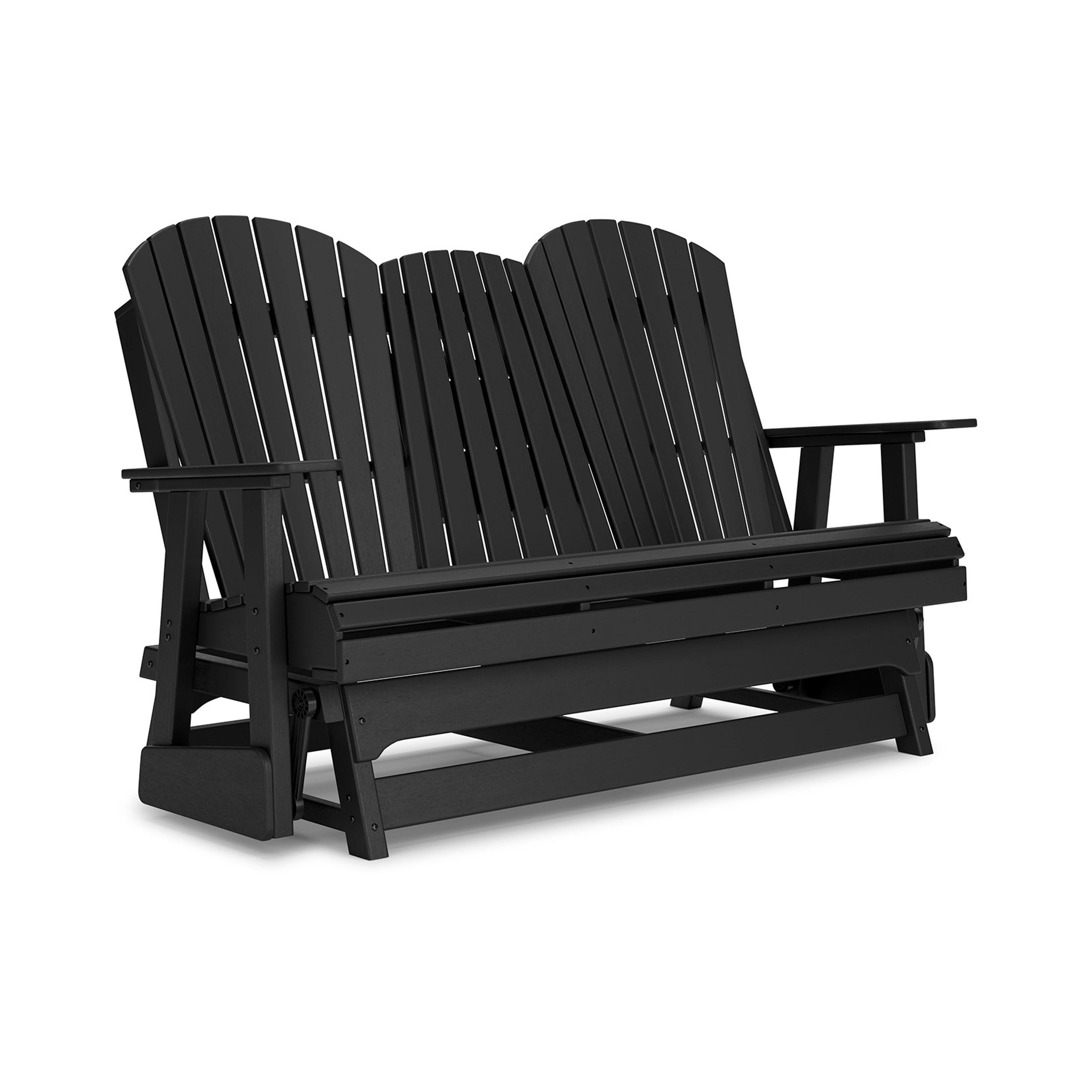 Benzara BM315938 Outdoor Loveseat with Black and HDPE Frame