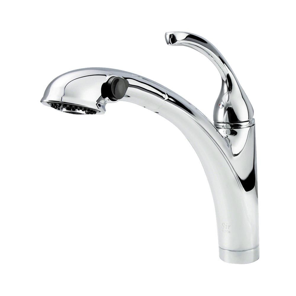 Sir Faucet Chrome 1-Handle Deck-Mount Pull-Out Handle Kitchen Faucet in ...