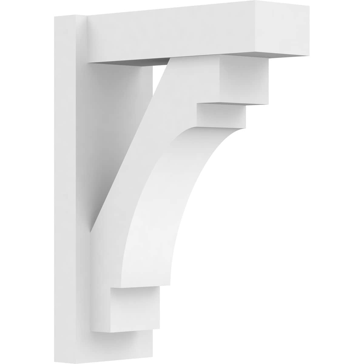 Ekena Millwork OUTP07X16X22MRC05 7-in W x 16-in D x 22-in H Merced Architectural Grade PVC Outlooker with Block Ends