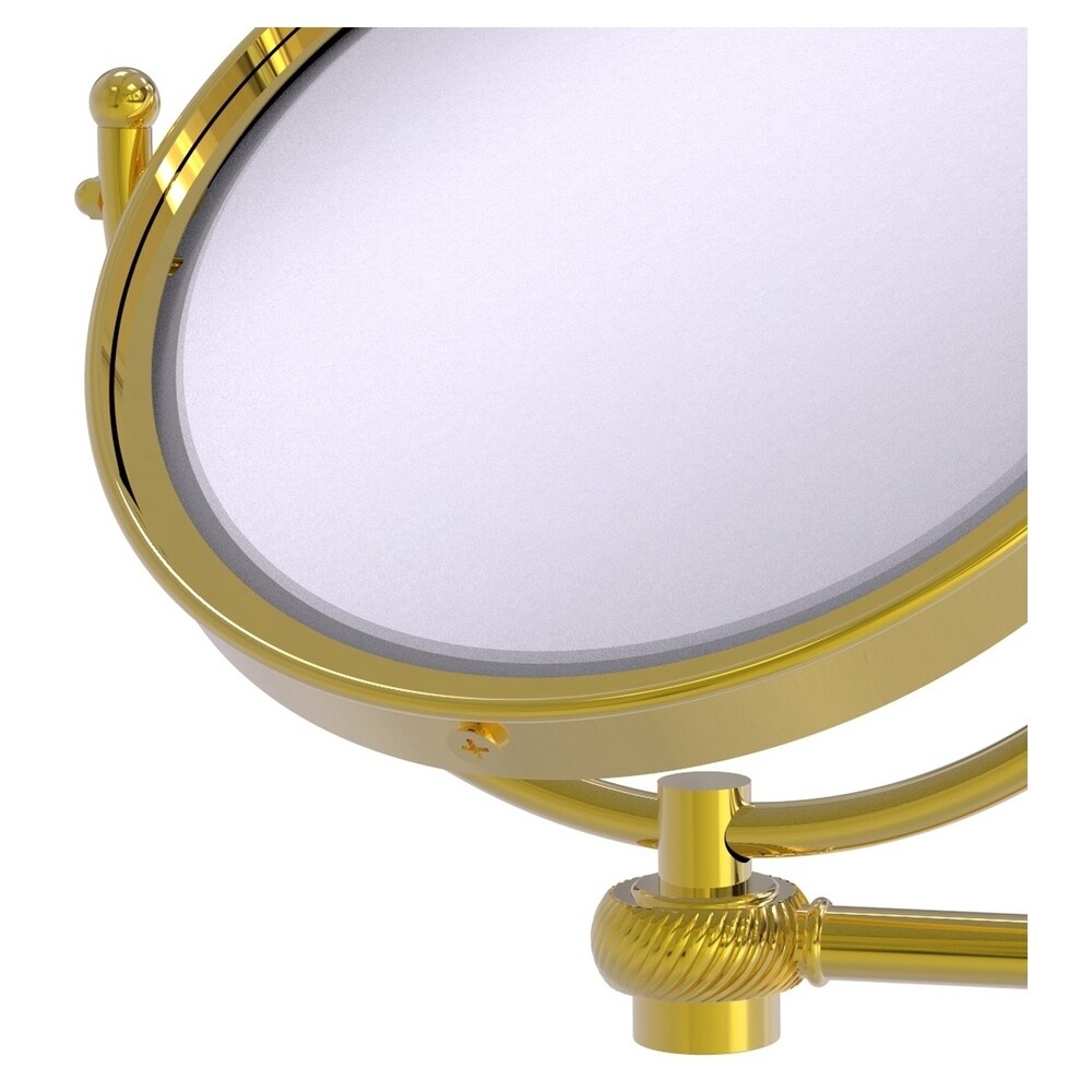Allied Brass 8-in x 10-in Polished Silver Double-sided 3X Magnifying Wall- mounted Vanity Mirror in the Makeup Mirrors department at