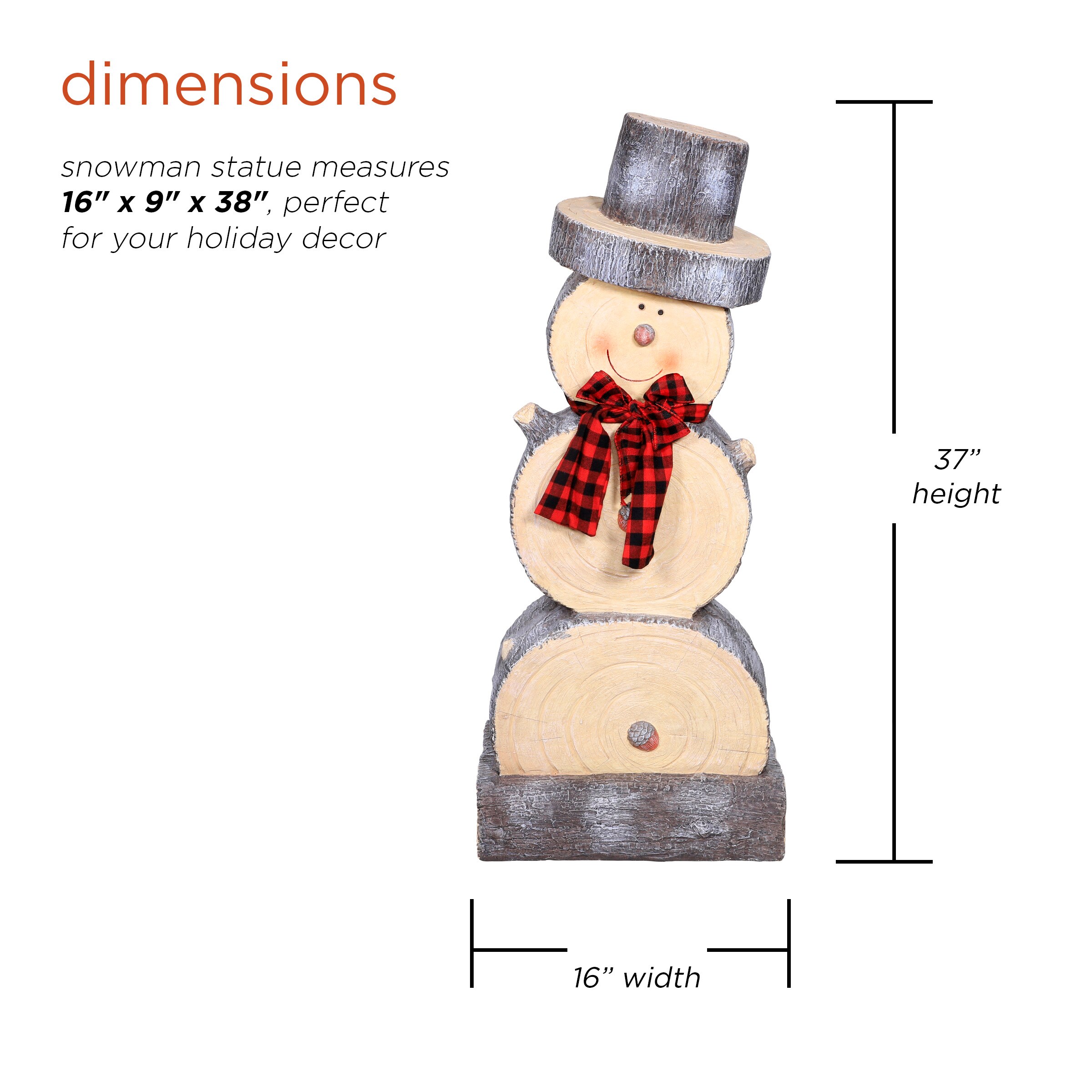 38" Rustic Wooden Snowman Holiday Table Decor