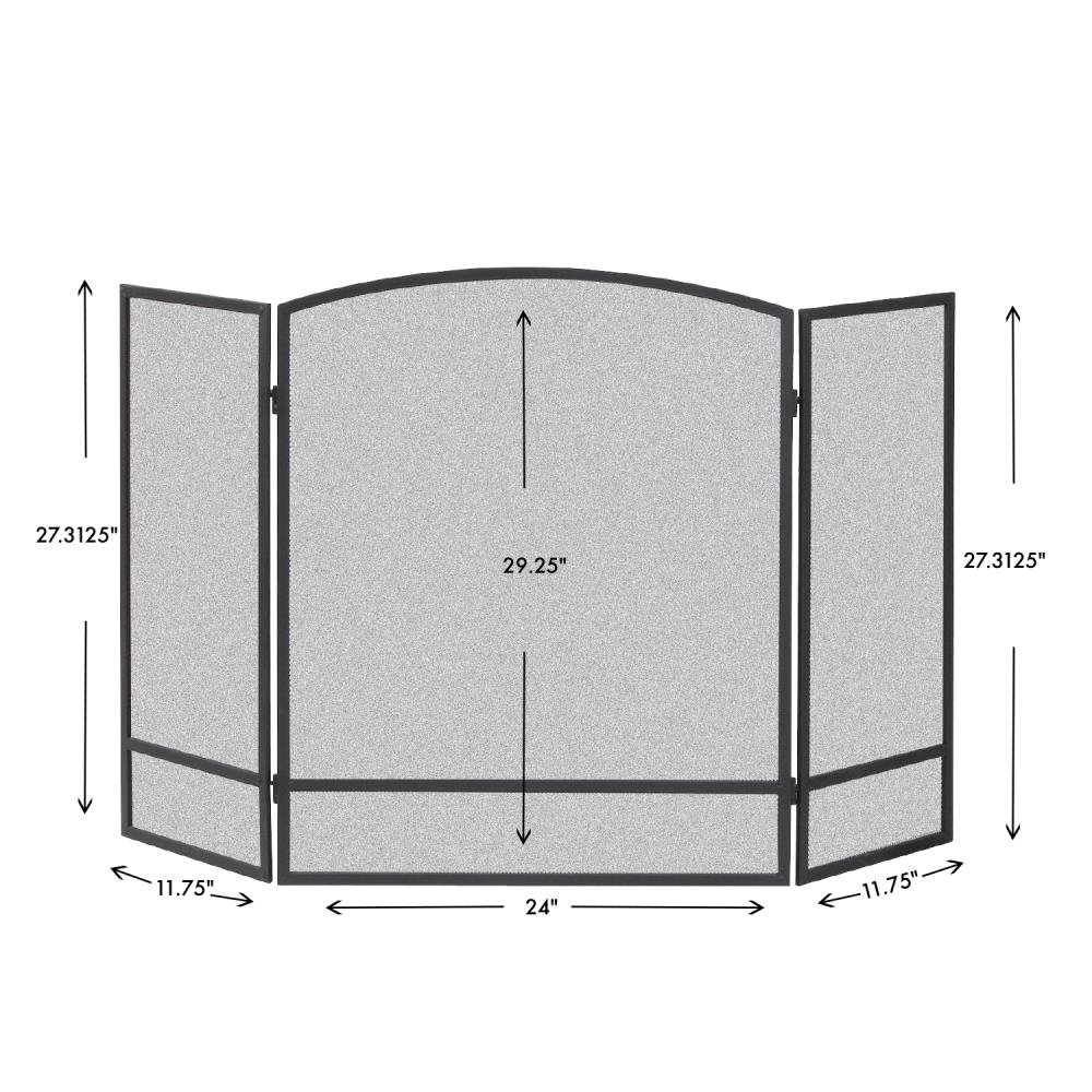 Master Forge 48-in Black Powder Coated Steel 3-panel Arched Fireplace ...