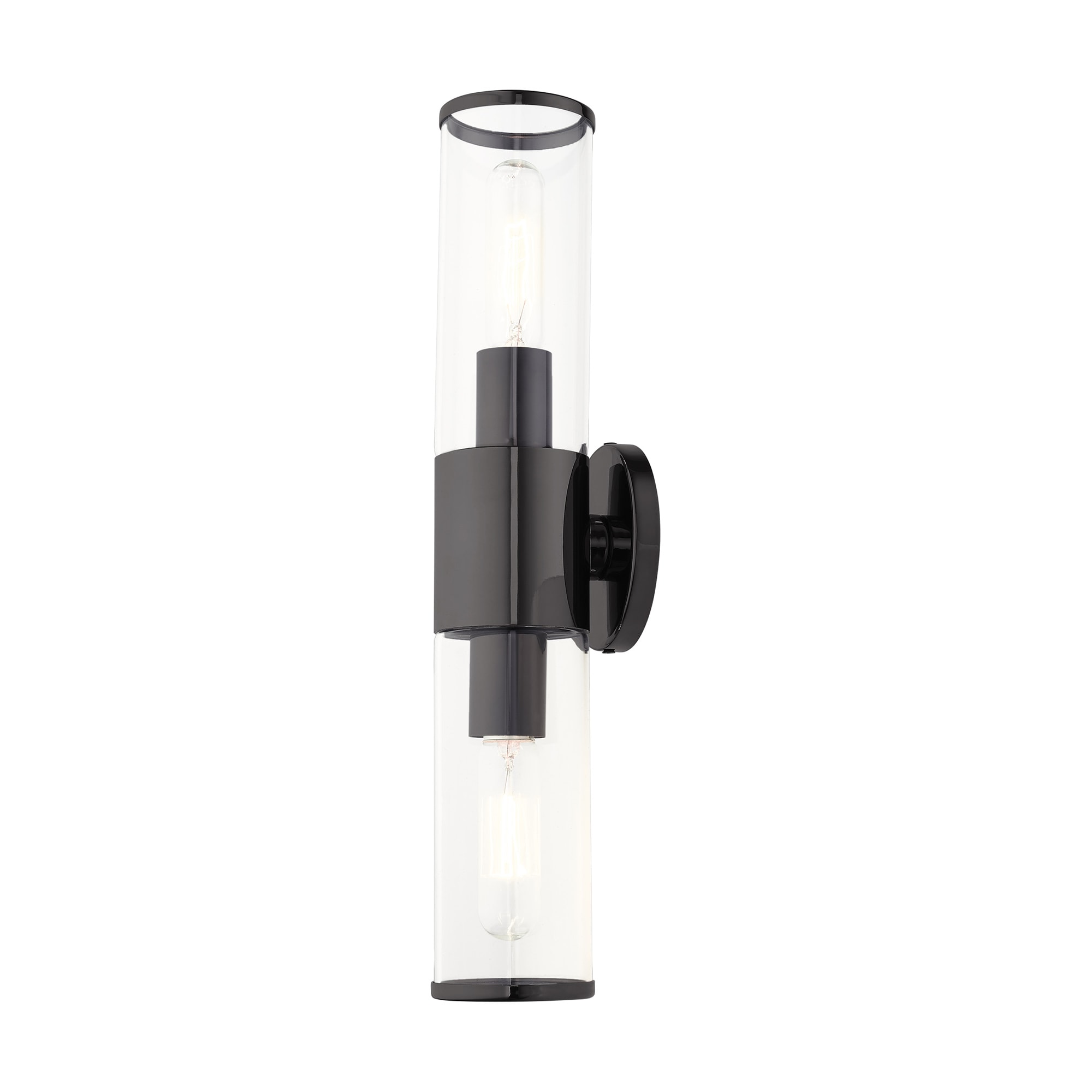 Bancroft Black Chrome 2-Light ADA Vanity with Clear Glass