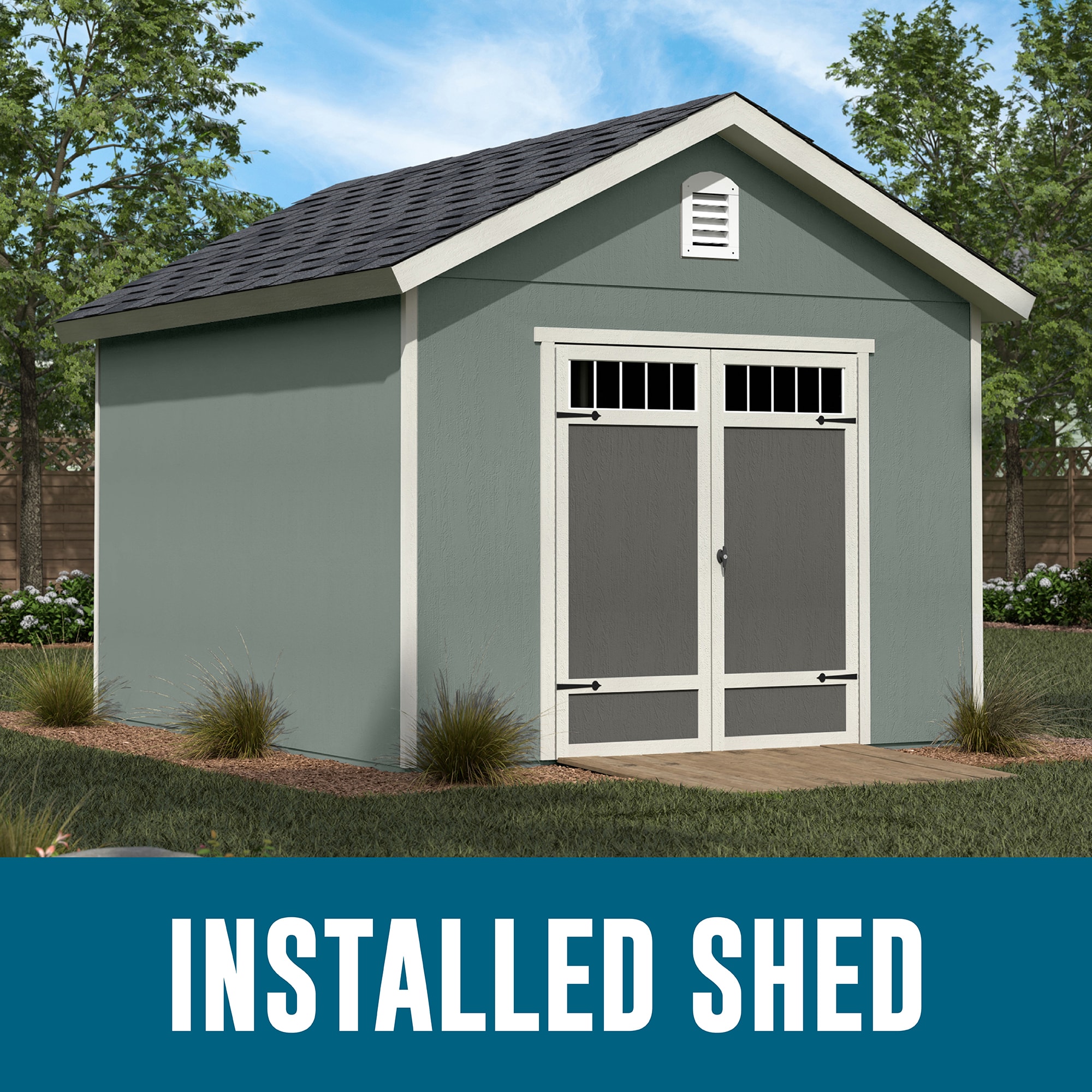 Heartland Asheville 10-ft x 12-ft Gable Style Wood Outdoor Storage Shed with 1 Windows 1 Doors (Installation Included) #63434-5