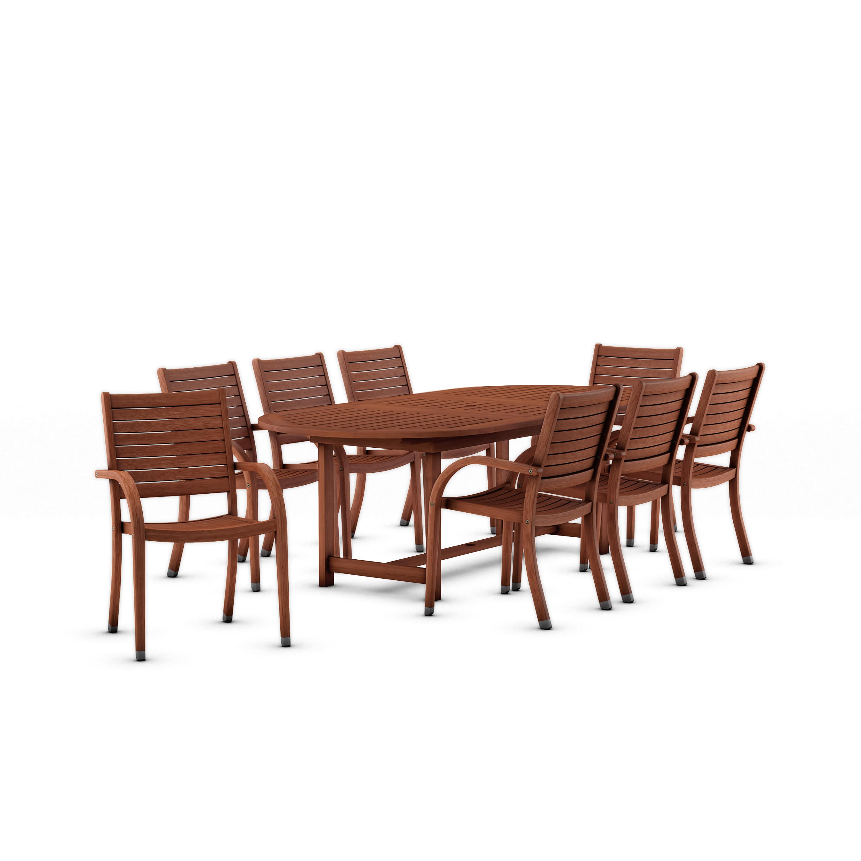 Amazonia Urban Elements Sulu Patio Dining Set for 8 – Perfect for Family and Friends - Modern and Stylish Dining Table with Chairs #BT 359-8CATA