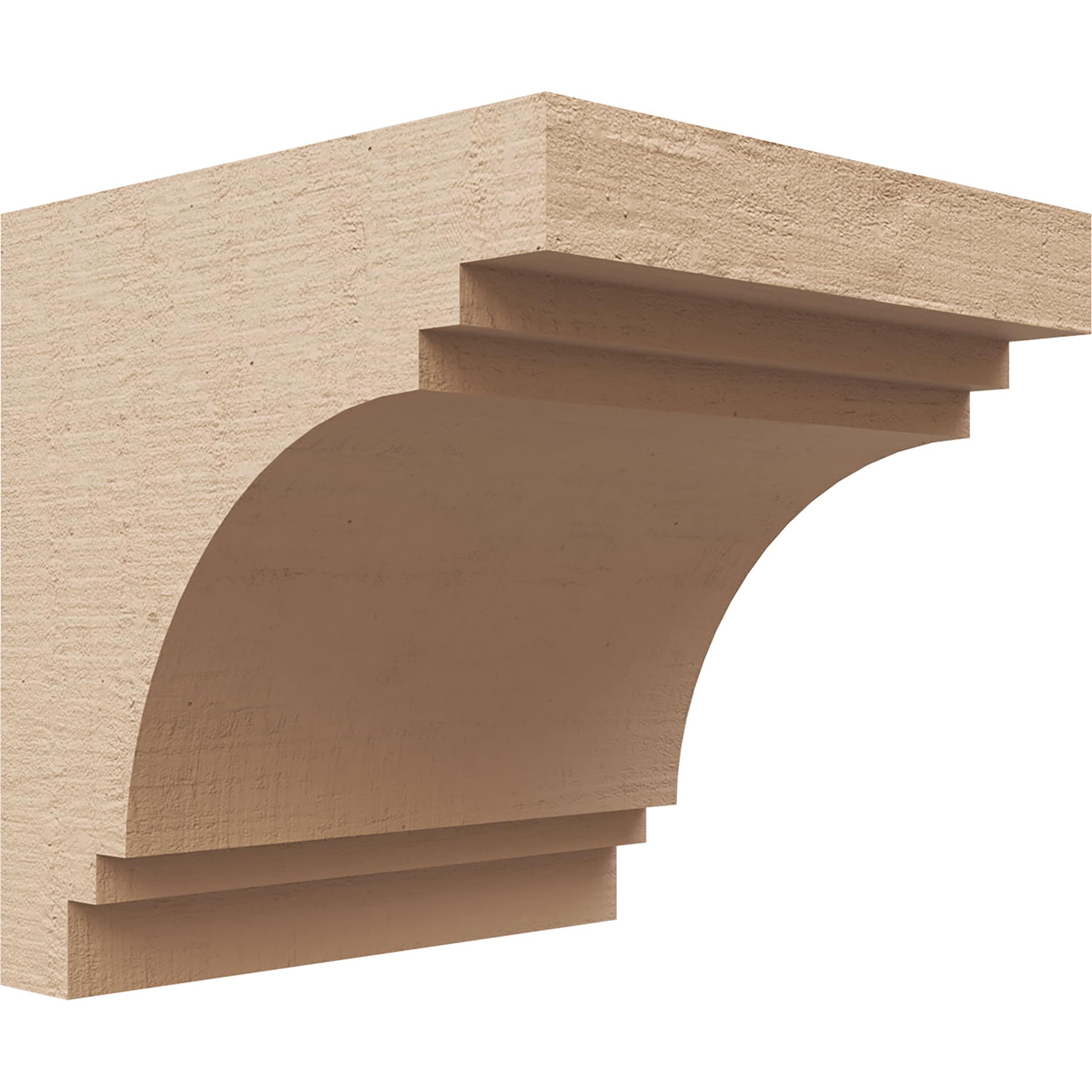 Ekena Millwork CORU04X04X04PECRCPR 2-in x 4-in x 6-in Rough Cedar Woodgrain TimberThane Primed Urethane Paintable/Stainable Corbel