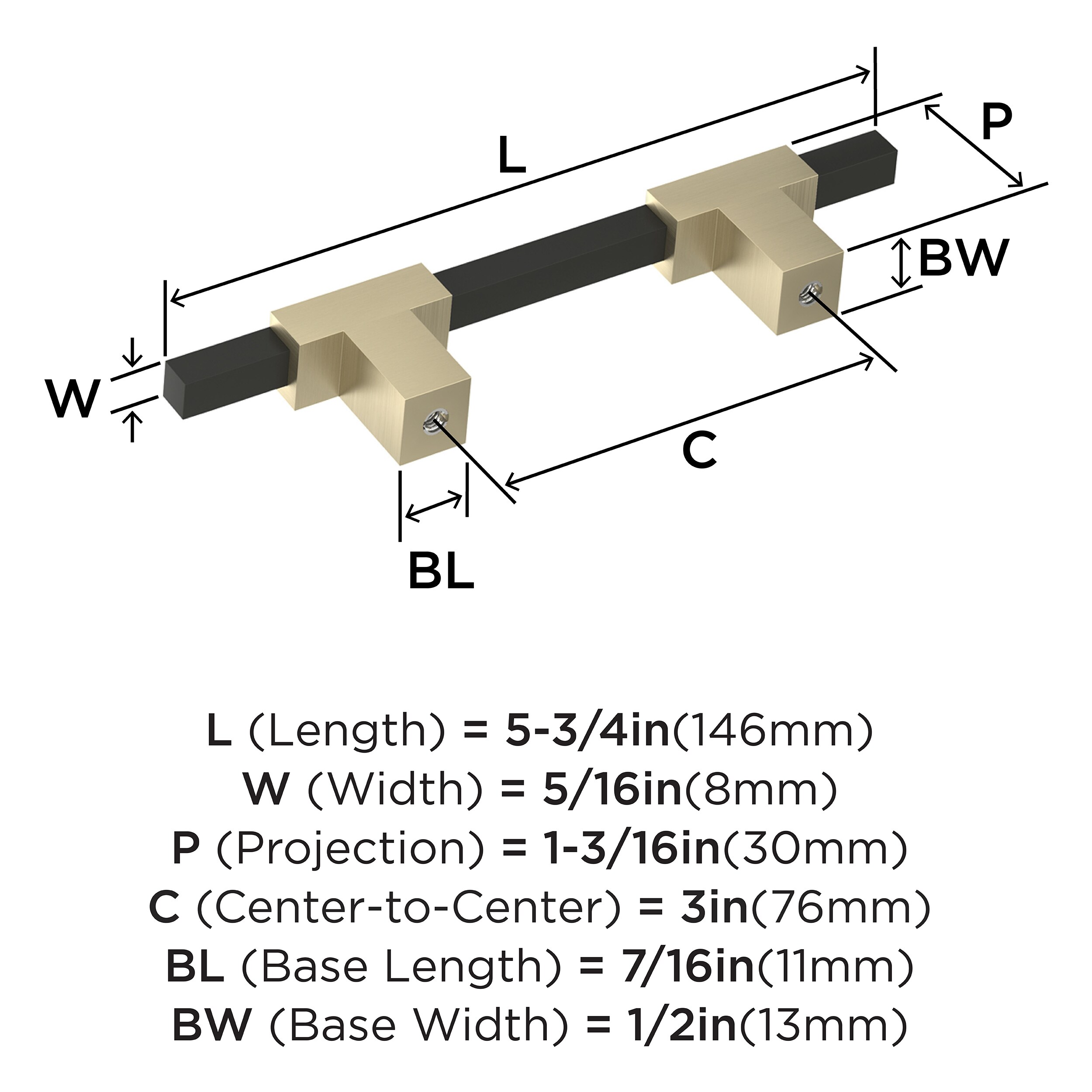 Amerock BP77898BBZMB Cabinet-Pulls - View #4