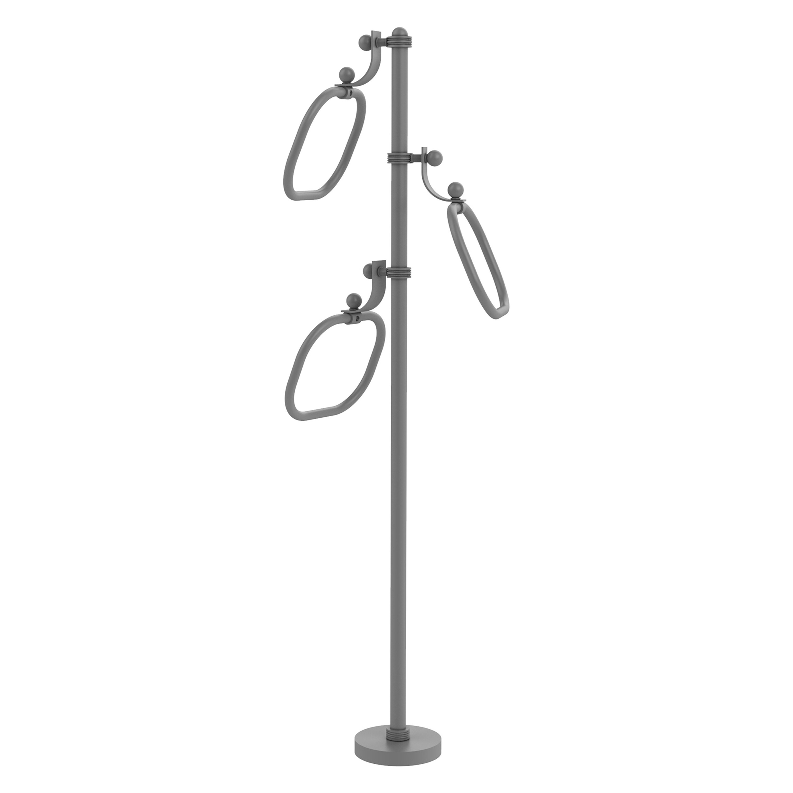 Allied Brass TS-83D-GYM Matte Gray Freestanding floor Single Towel Ring