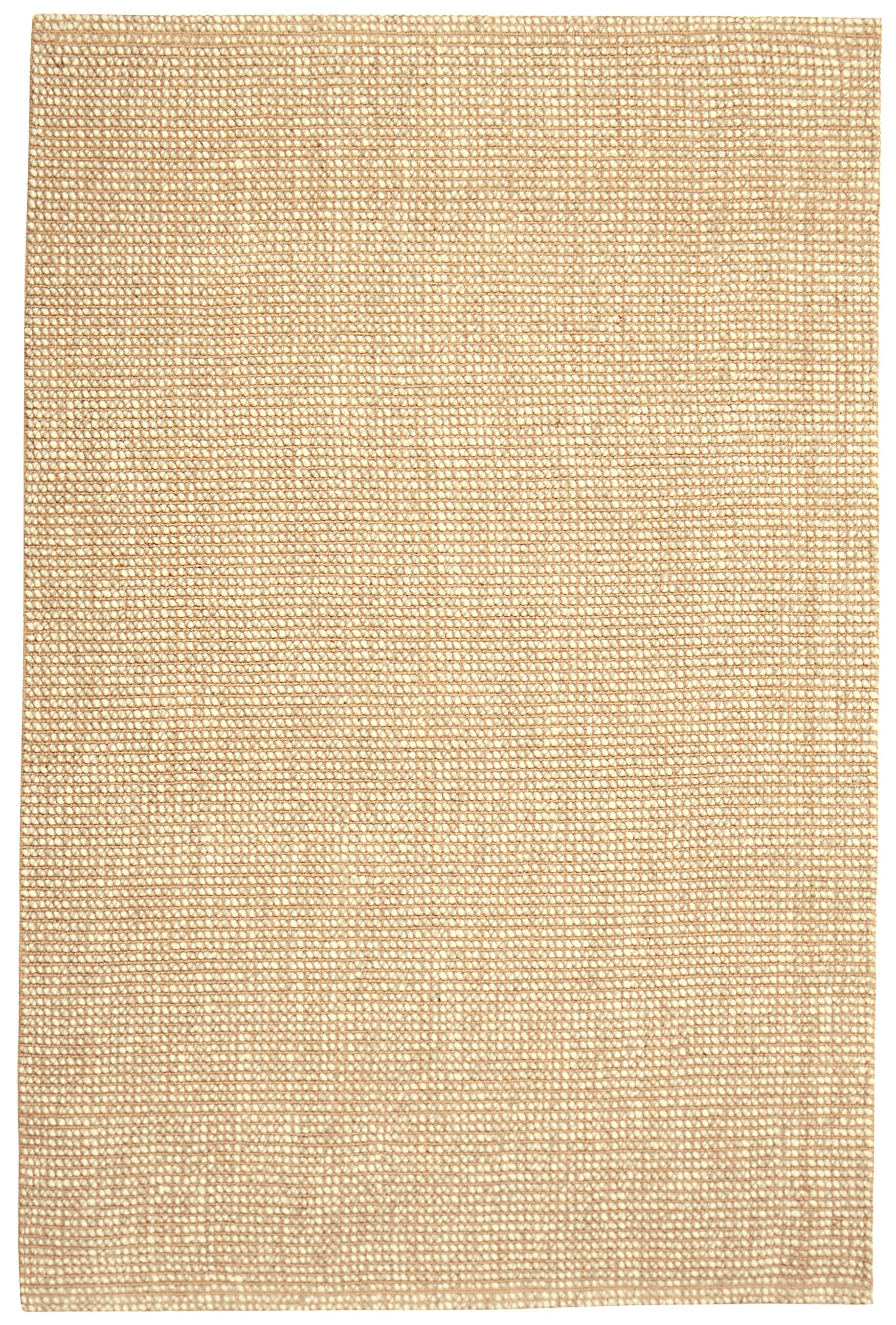 Handmade Reversible Rectangular Beige Wool Area Rug