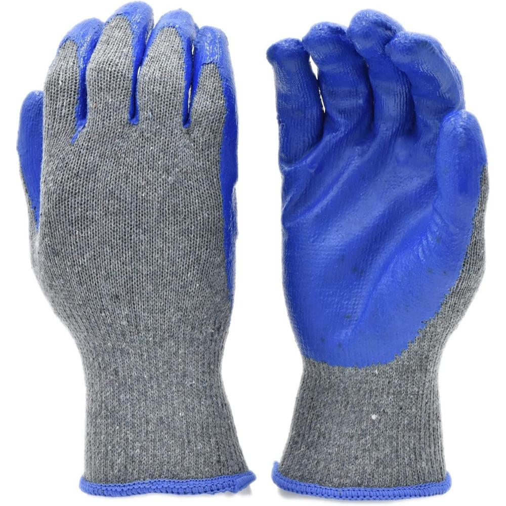 G & F Products 3108 G and F Products Latex Dipped Work Gloves Blue 10 Pairs - Thumbnail