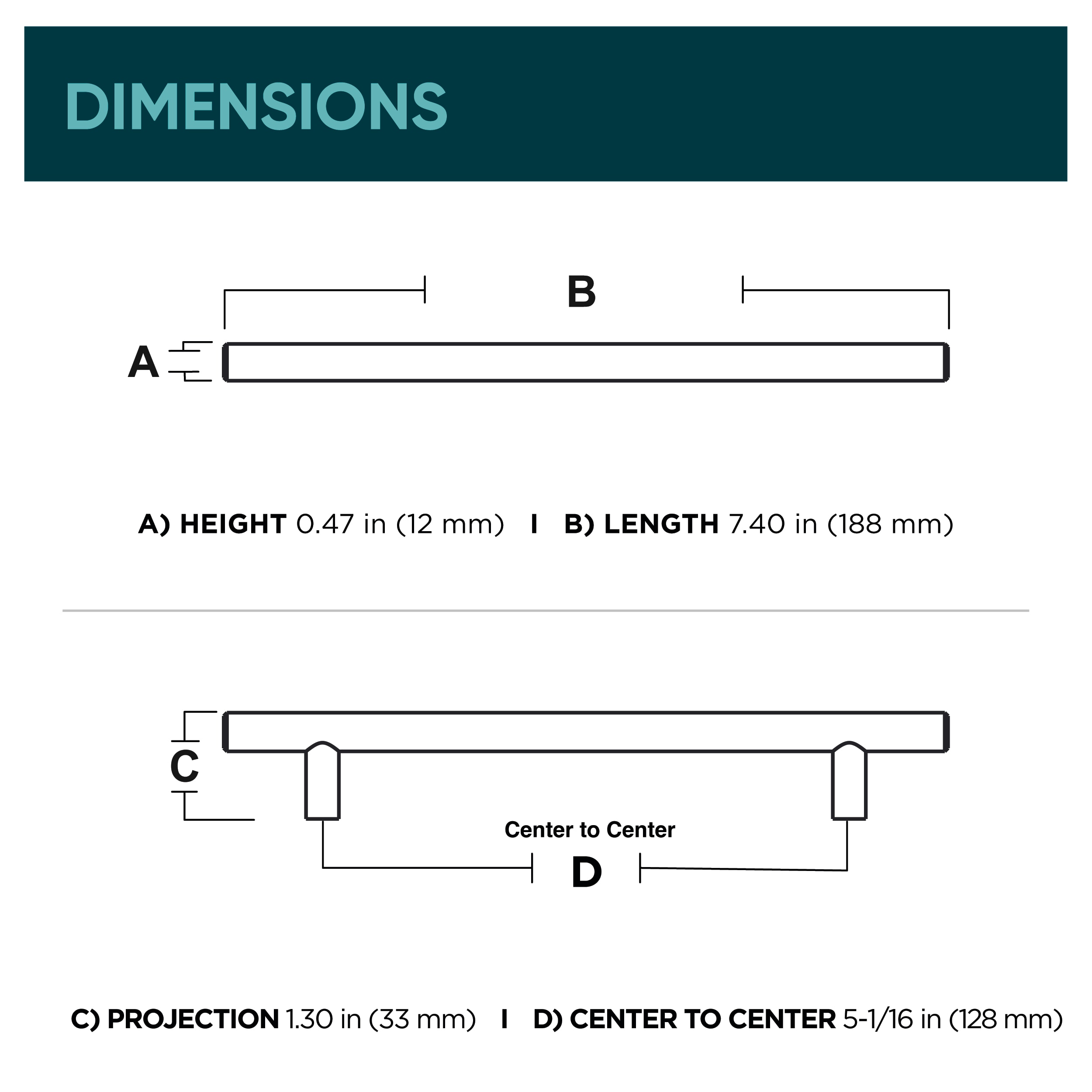 Origin 21 BAR128W-SS-CP Cabinet-Pulls - View #5