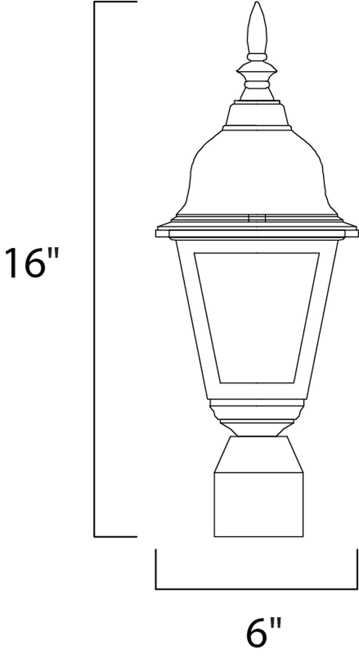 Maxim Lighting Builder Cast 16-in Black Traditional Outdoor Post Light ...