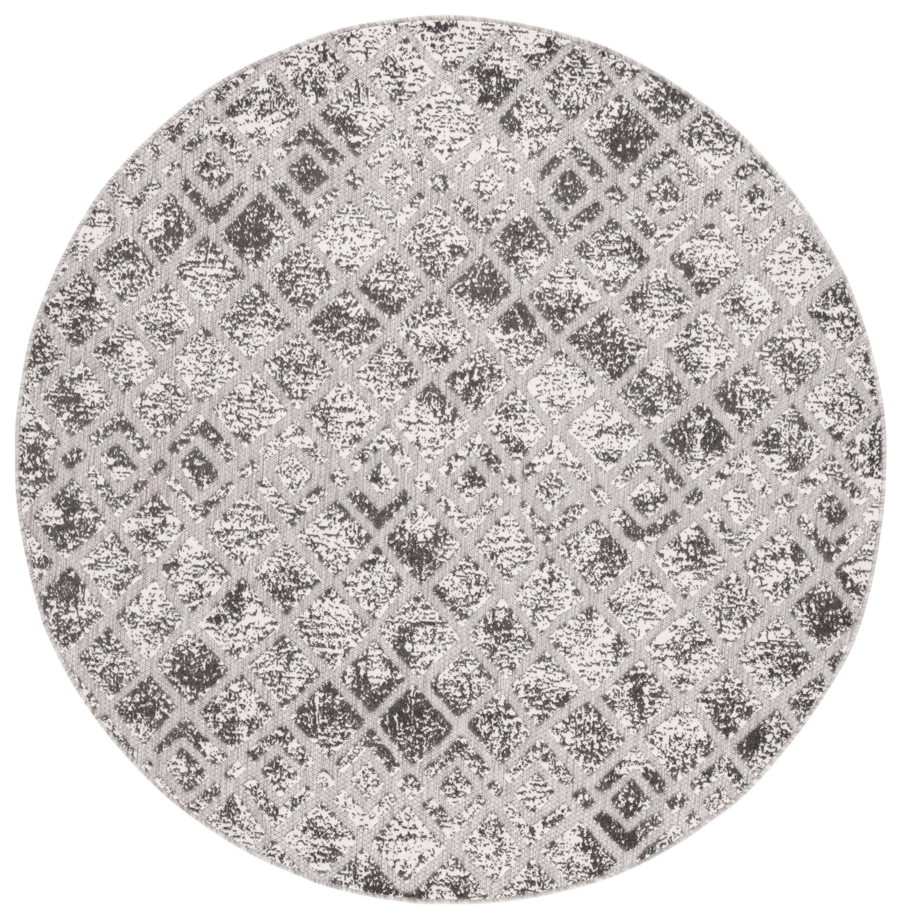 Safavieh COT963F-7R 7 x 7 (ft) Loomed Gray Round Indoor/Outdoor Geometric Mid-Century Modern Area rug
