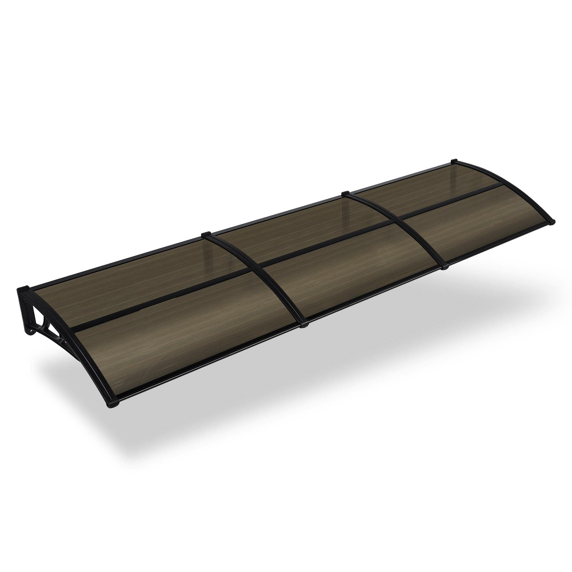 Yescom 07AWN003-120-1006-LO 30 inchx120 inch  Window Awning Door Canopy Polycarbonate Anti-UV30+ Cover Outdoor Rain Snow Protection Patio Brown Board