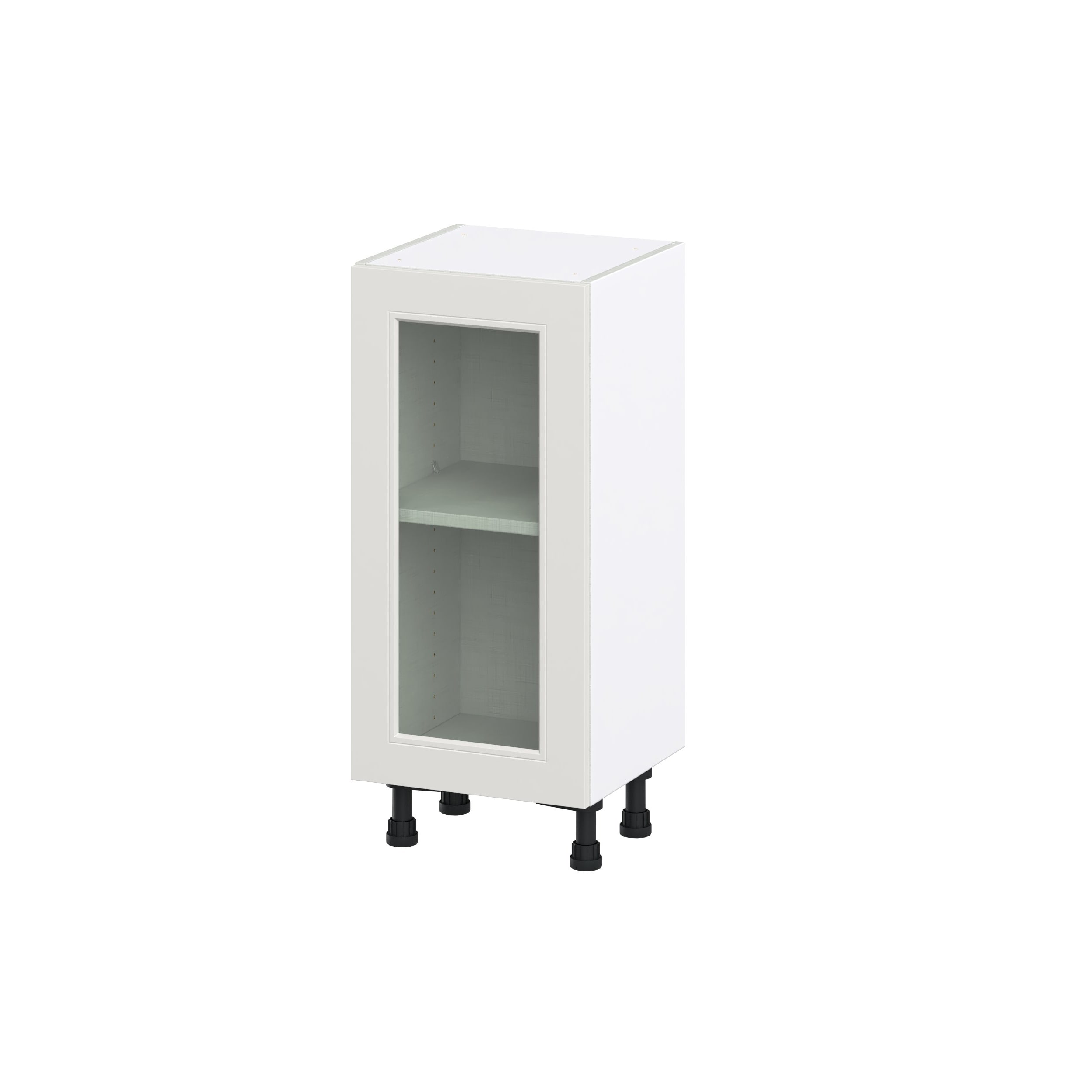 Hugo&Borg DSBG1514FH(L/R)-BE Belcourt 15-in W x 34.5-in H x 16-in D Painted Light Gray Base Fully assembled Cabinet (Recessed Panel Shaker)