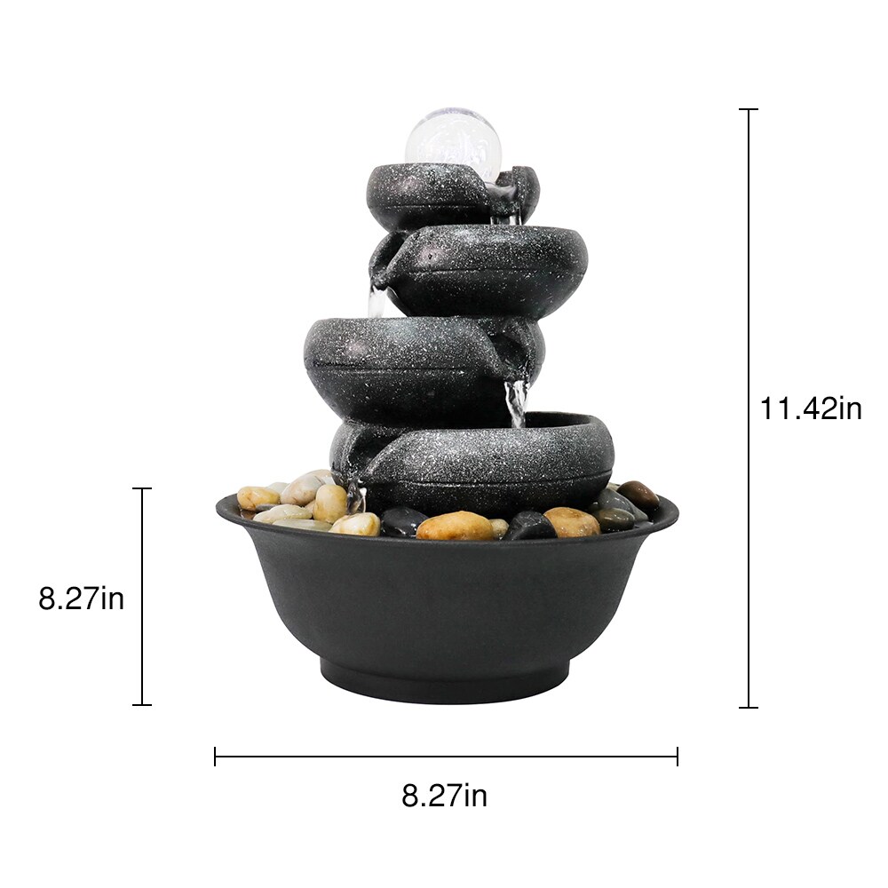 Watnature 11.42-in H Resin Tiered Fountain Outdoor Fountain Pump ...