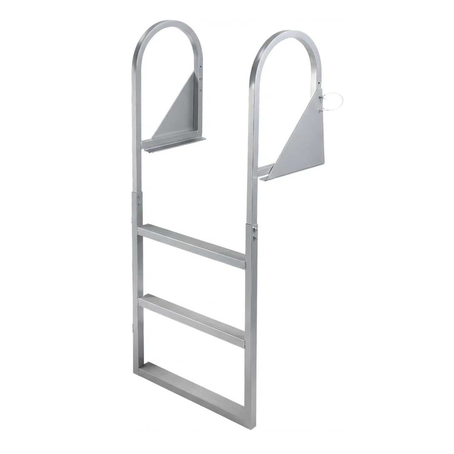 GarveeLife 5-Step Flip Up Dock Stairs 350lb Aluminum Pool Pontoon Boat Ladder with Handrails 6063 Anti-Corrosion Wide Non-Slip Steps for Lake Marine Boarding RV Home #BKC-ZZMNGP-P
