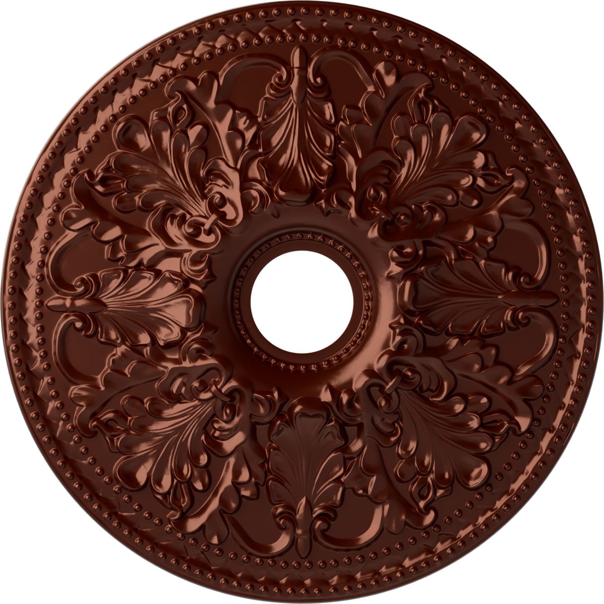 Ekena Millwork CM23ASACS Ashley 23.875-in W x 23.875-in L Painted Antique Copper Polyurethane Whole Ceiling Medallion
