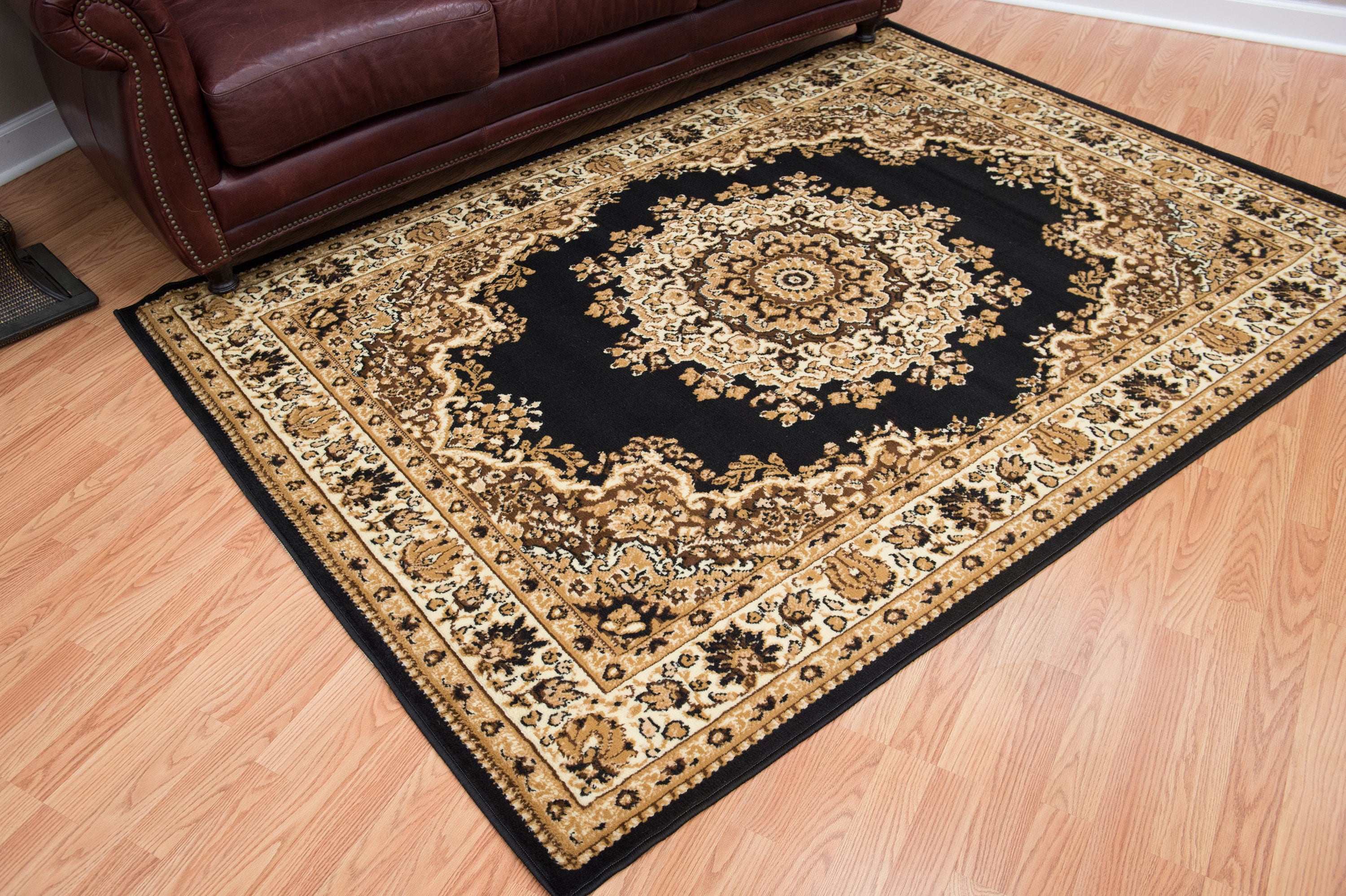 United Weavers Of America 851 10170 58 Dallas 5 x 7 (ft) Polyester Orange Rectangular Indoor Floral/Botanical Mid-Century Modern Area rug
