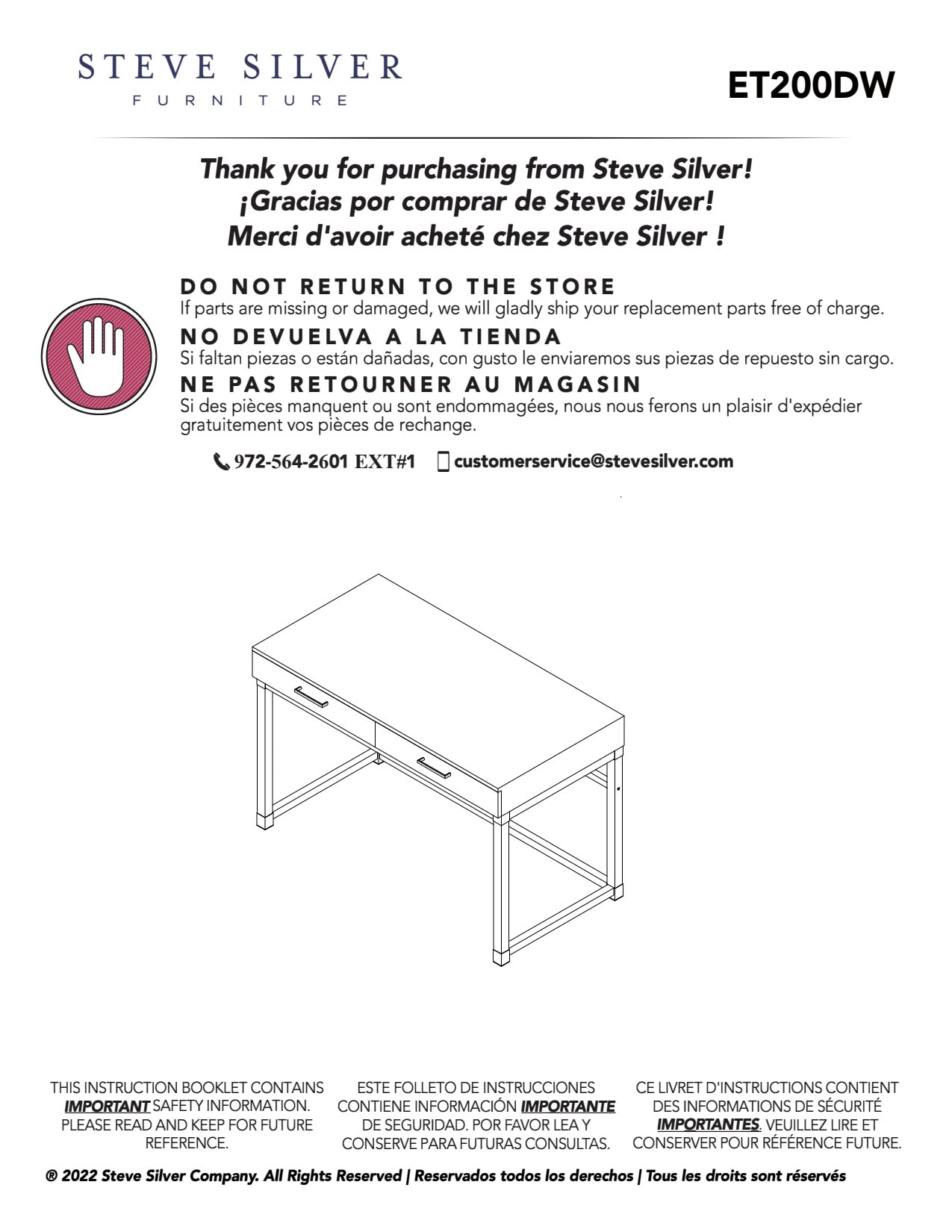 Steve Silver ET200DW desks - View #4
