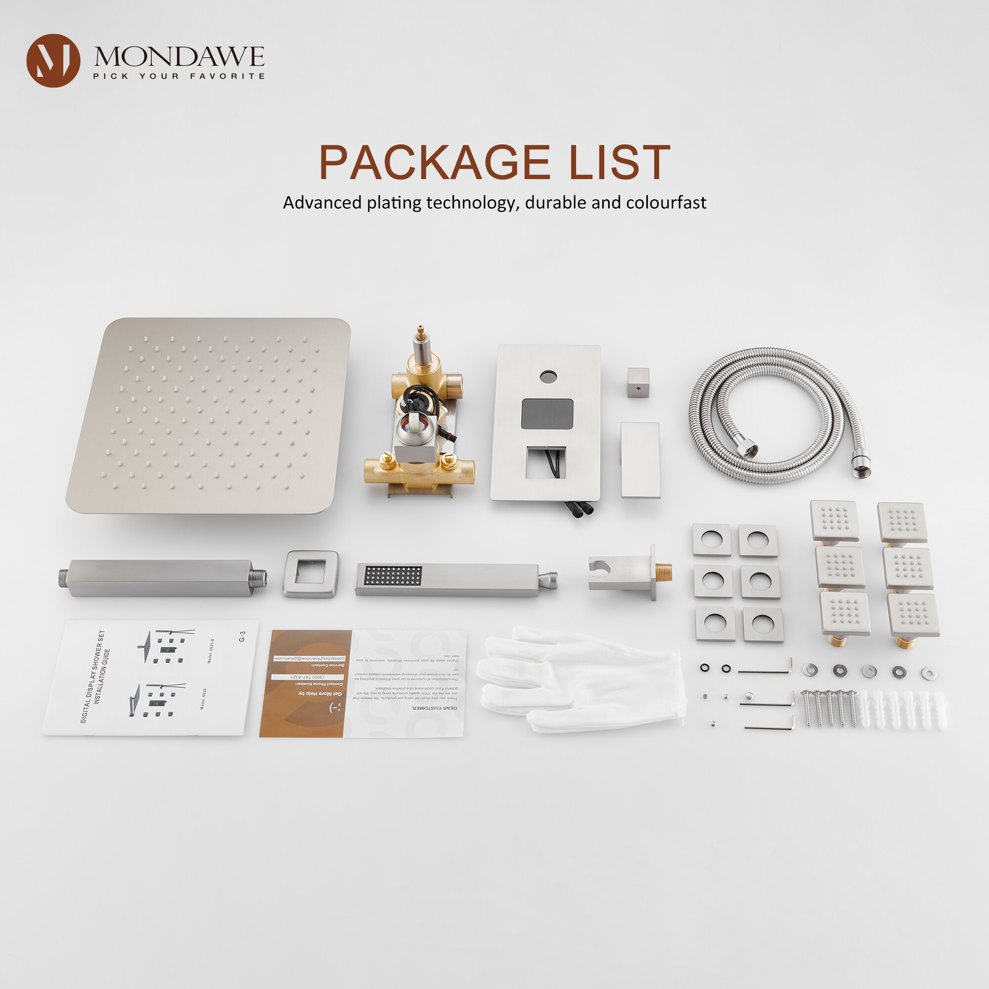 Mondawe WFNI6025-12BN Showerhead-Bar-Panels - View #12