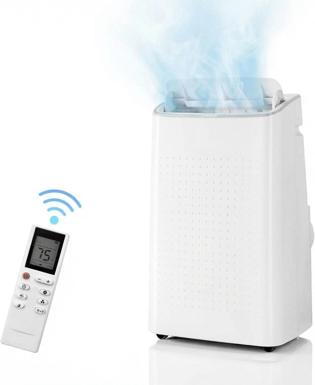 Idealhouse 14000BTU Portable Air Conditioner Air Conditioners with Remote Control Portable AC Unit Cools Room up to 750 Sqft Spaces 3IN1 Quiet AC Unit with CoolFanDehumidifier Modes 24-Hour Timer White