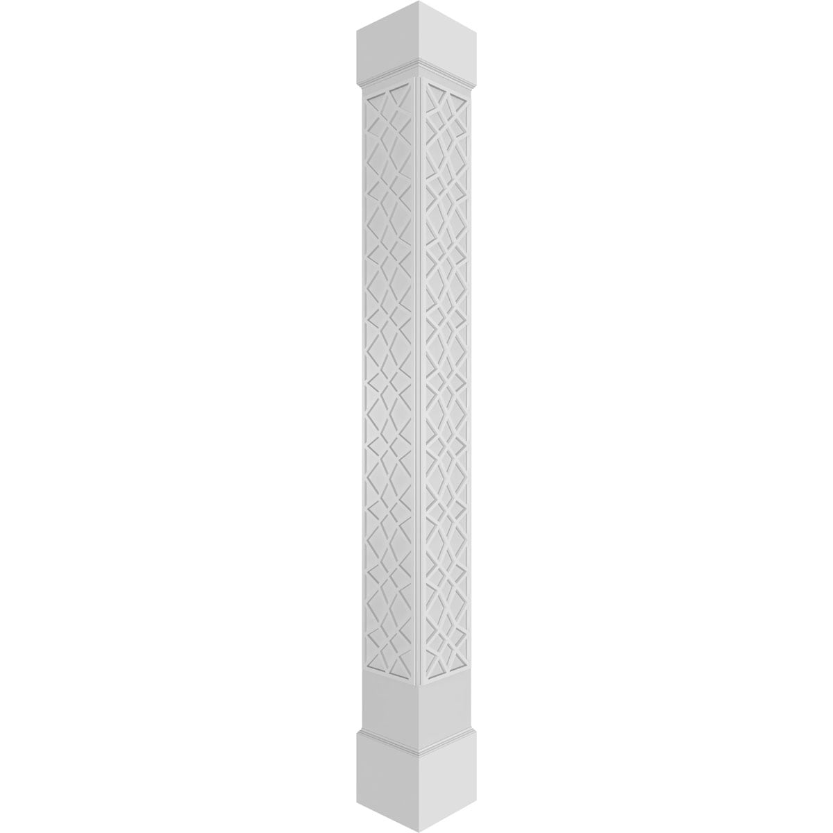 Ekena Millwork CC0810ENMSCCSCS Mosaic Fretwork 8-Inches L x 10-Feet Unfinished PVC Column Wrap