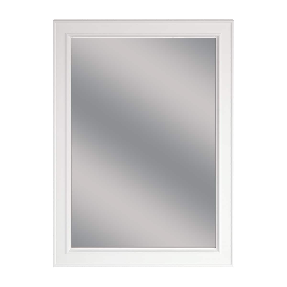 Wrightsville 22-in x 30-in White Rectangular Framed Bathroom Vanity Mirror | - allen + roth 1116MR-22-201