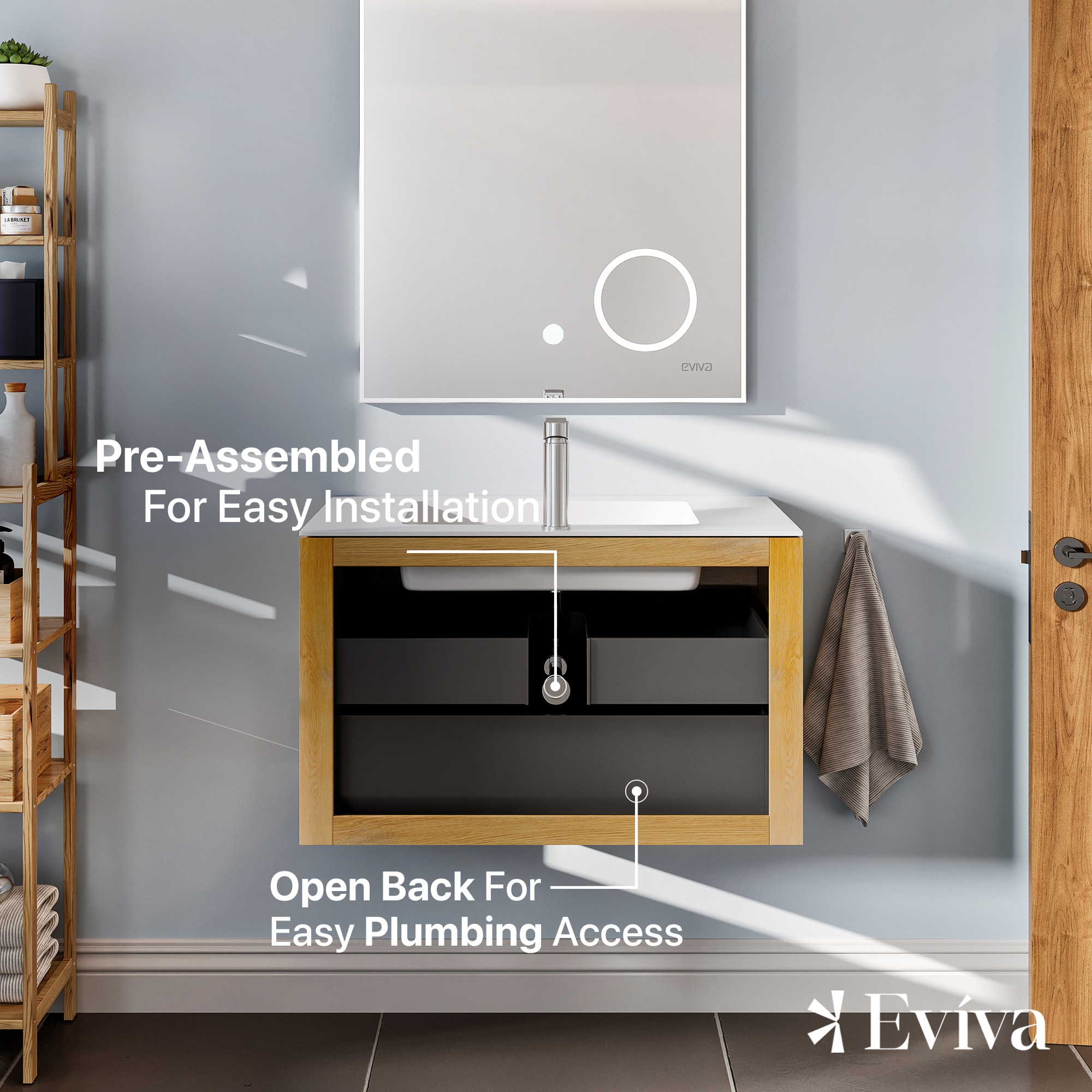 Eviva EVVN692-24OAK Bath-Vanity-Combo - View #6