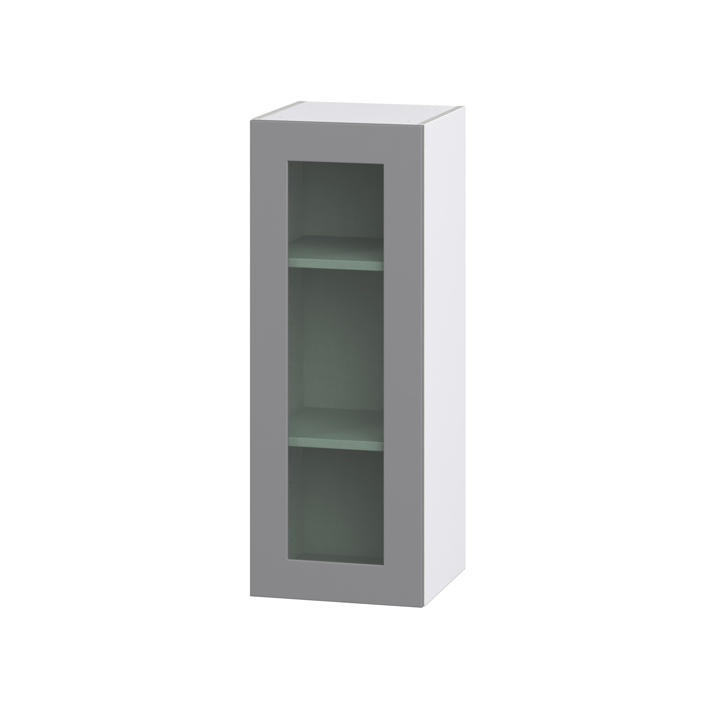 Hugo&Borg Beaumont 36-in W x 40-in H x 14-in D Slate Gray Wall Fully Assembled Cabinet (Recessed Panel Glass Door Style)