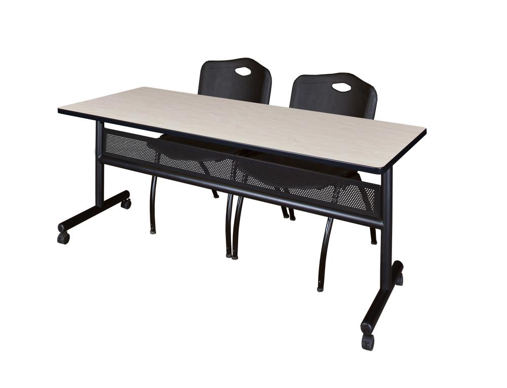 Regency MKFTM7224PL47BK Training Off-white 4-Person Training Table (72-in W x 29-in H)