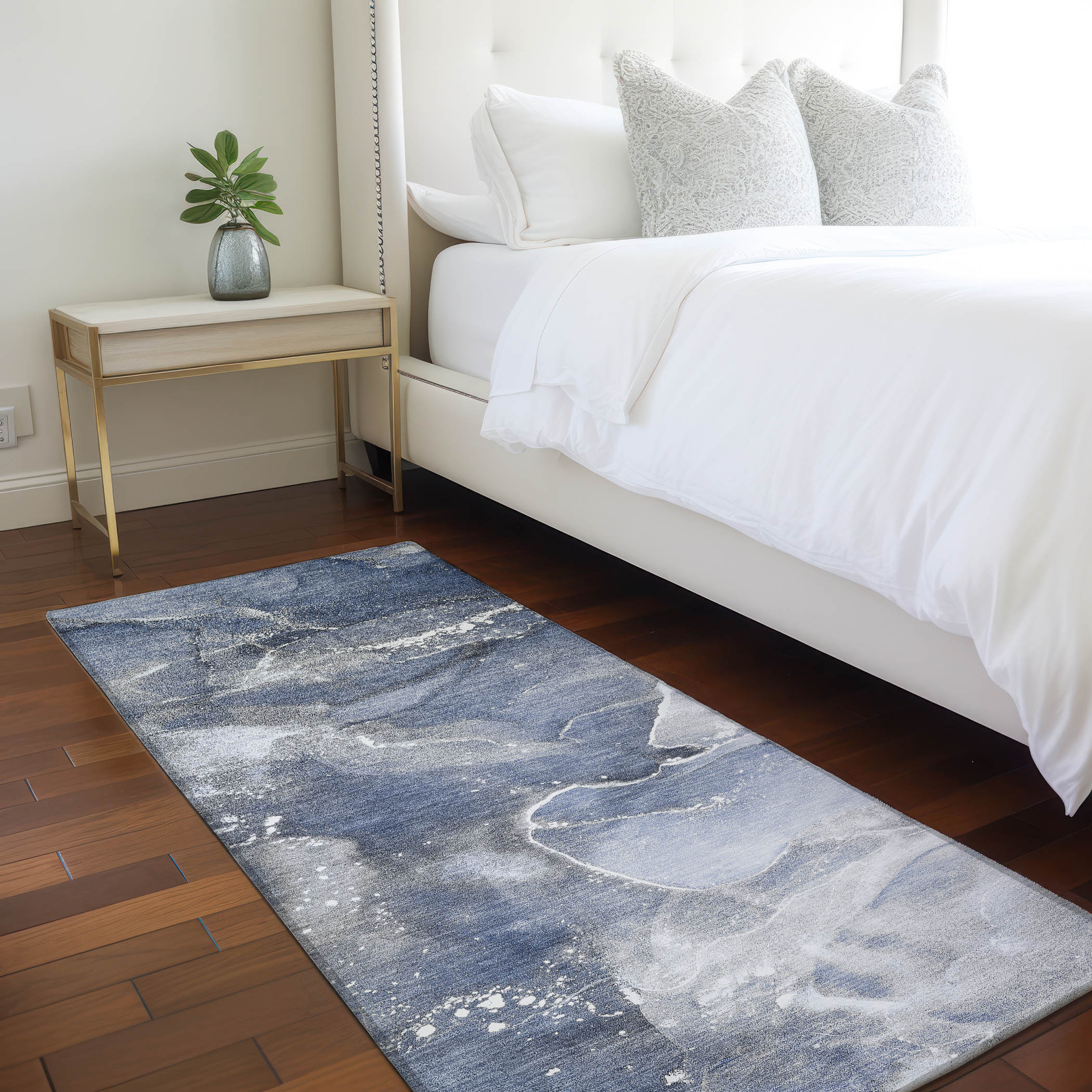 Addison Rugs ACN518NA2X8 Chantille ACN518NA 2 x 7 (ft) Polyester Navy Rectangular Indoor/Outdoor Abstract Machine washable Area rug