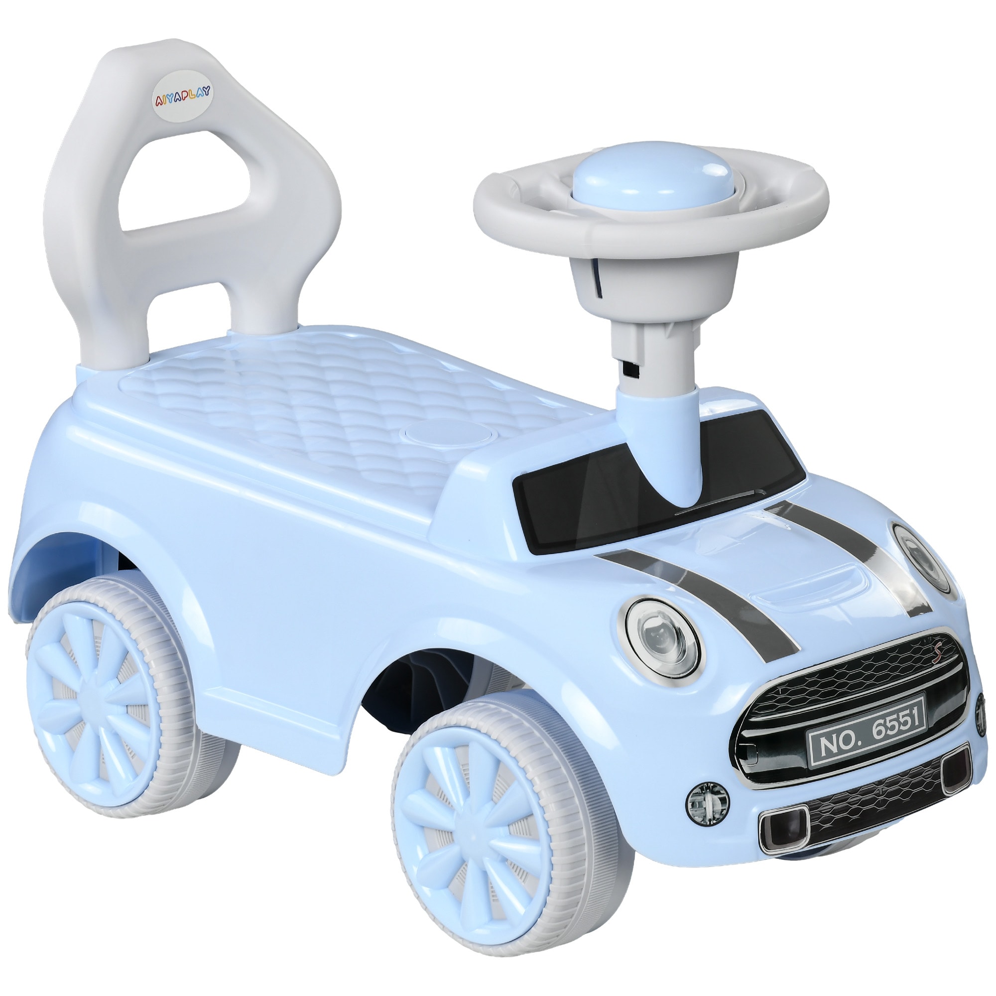 Qaba - Toddler Ride on Push Car Foot to Floor Sliding Car with Horn Working Steering Wheel No T...