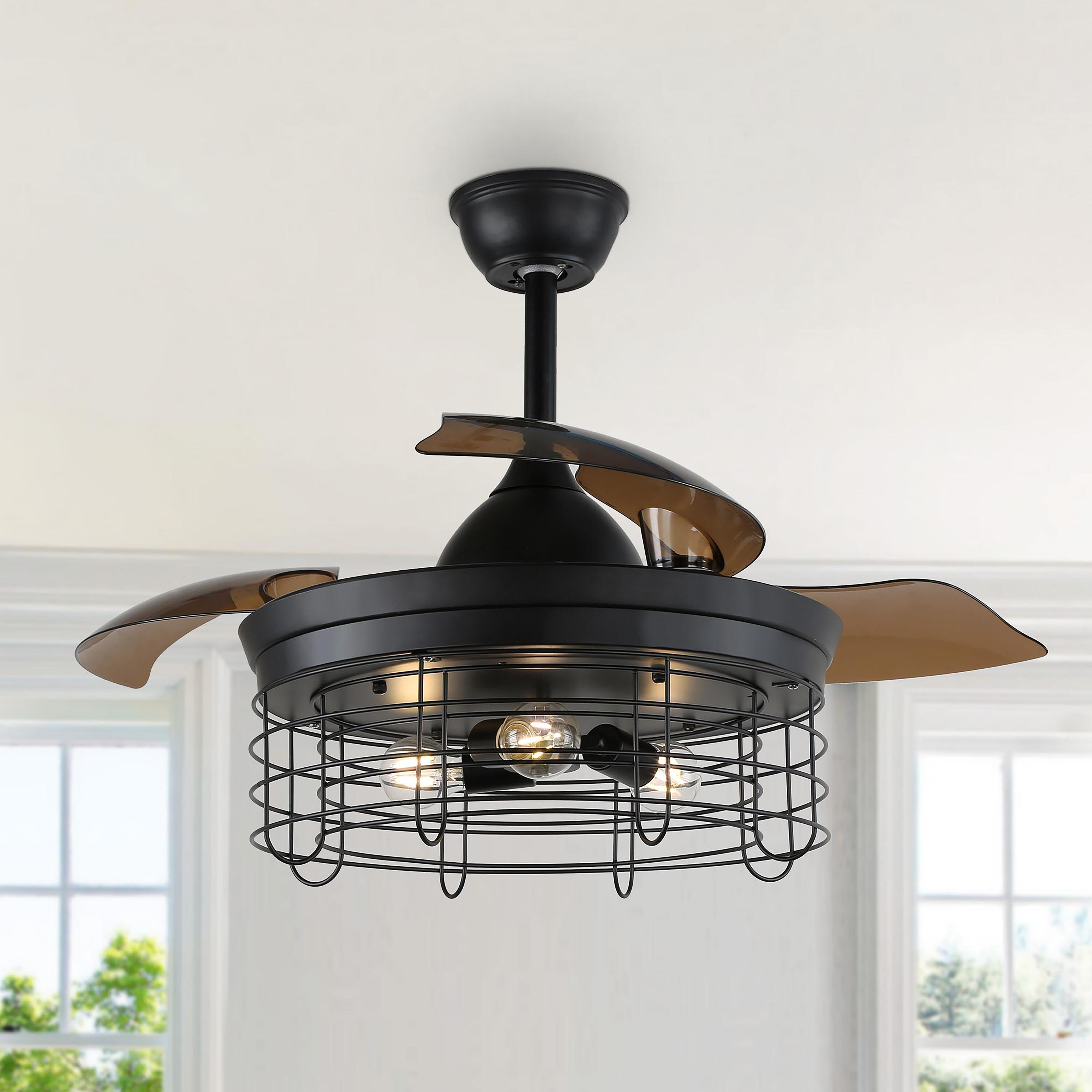 Cusp Barn BD4255 42-in Black Indoor Ceiling Fan and Remote (3-Blade) in ...