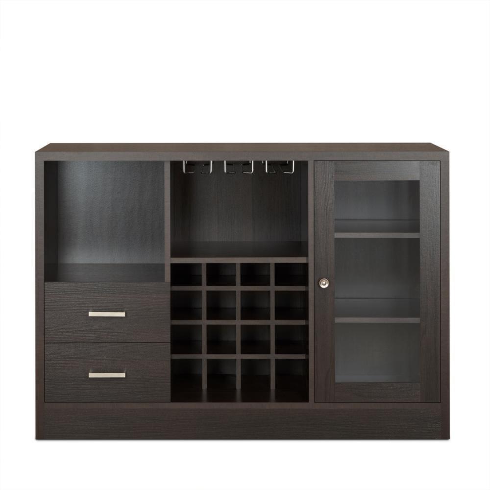 Benzara BM193794 Brown Transitional Wood Media Cabinet