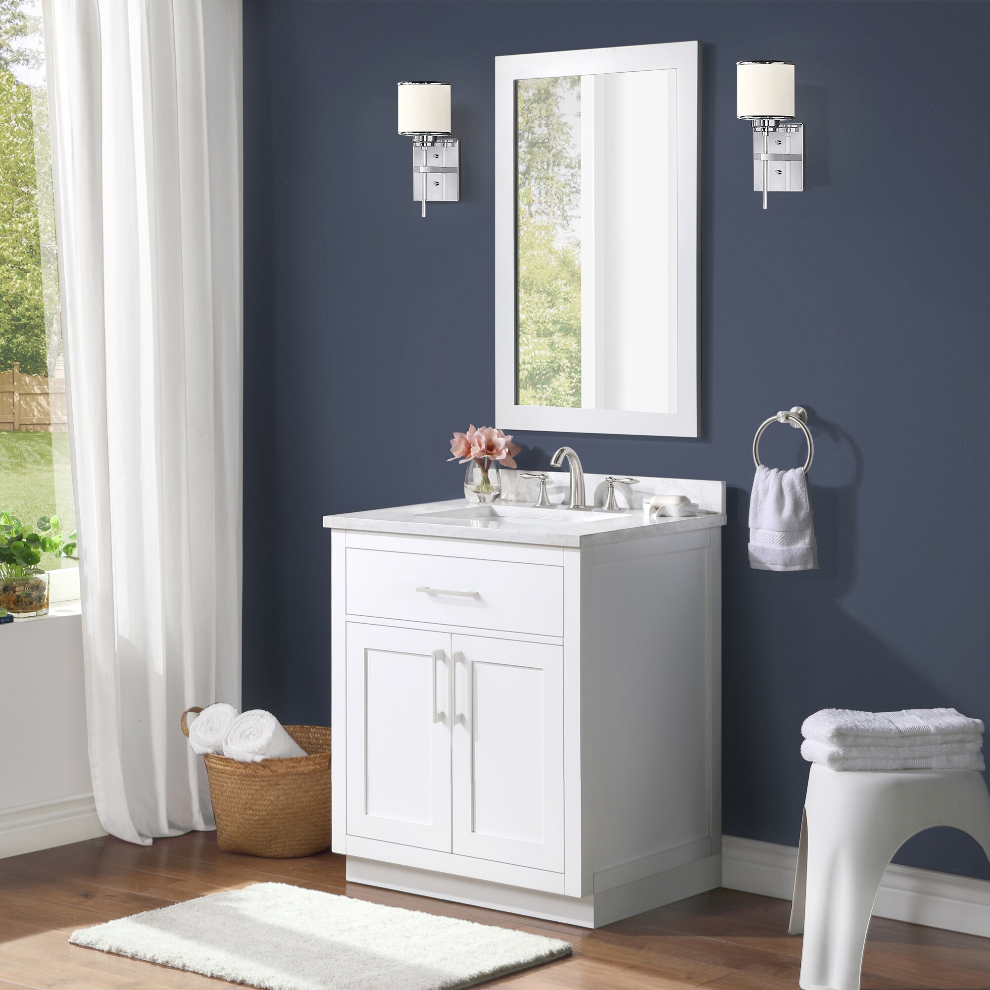 OVE Decors Athea 30-in Pure White Undermount Single Sink Bathroom ...