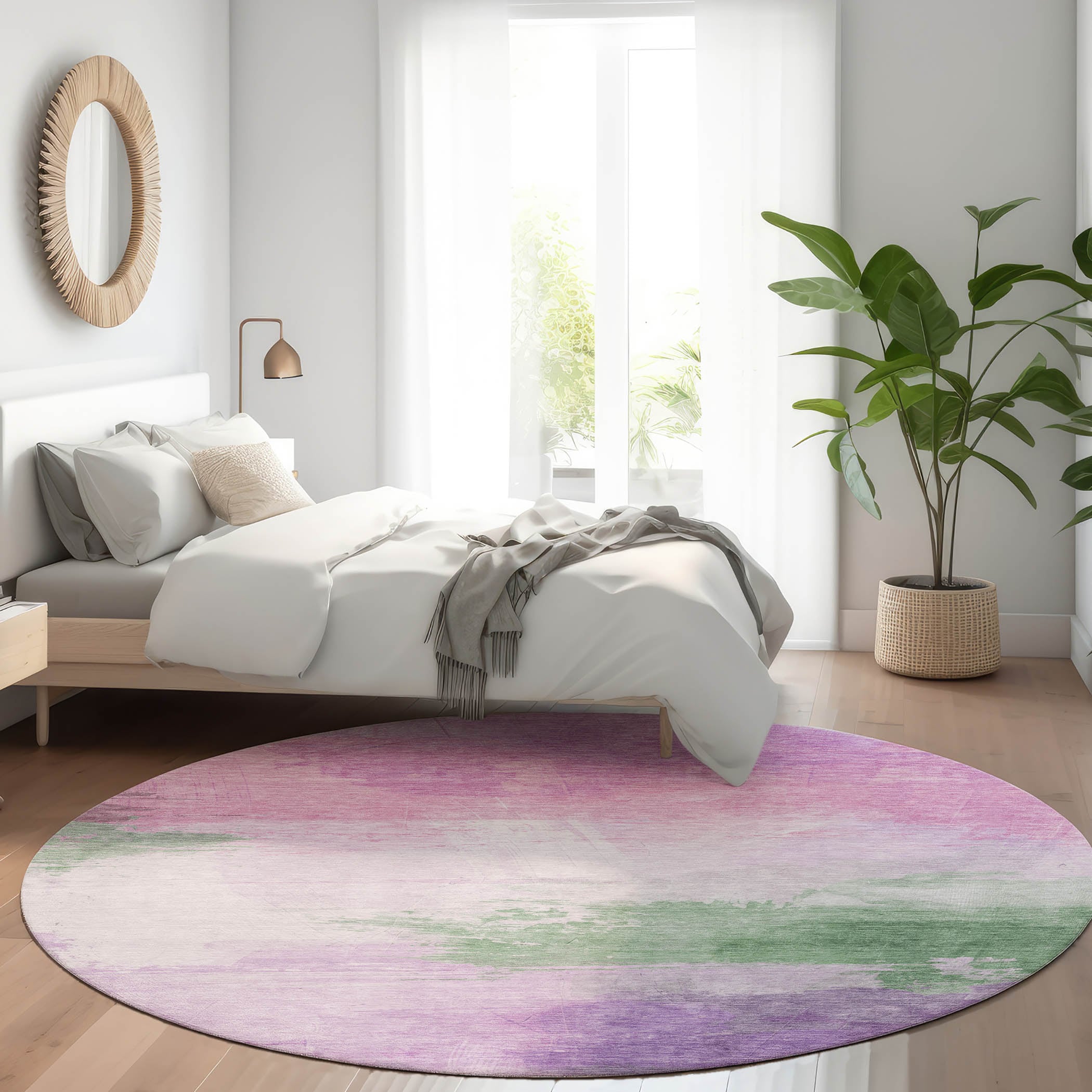 Addison Rugs ACN1519LL8RO Chantille ACN1519LL 8 x 8 (ft) Polyester Lilac Round Indoor/Outdoor Geometric Machine washable Area rug