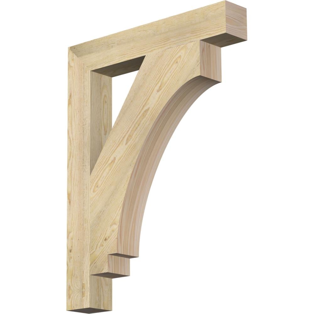 Ekena Millwork BKT04X26X34IMP05RDF Imperial Block Rough Sawn 4-in x 26-in x 34-in Douglas fir Brown Wood Standard bracket