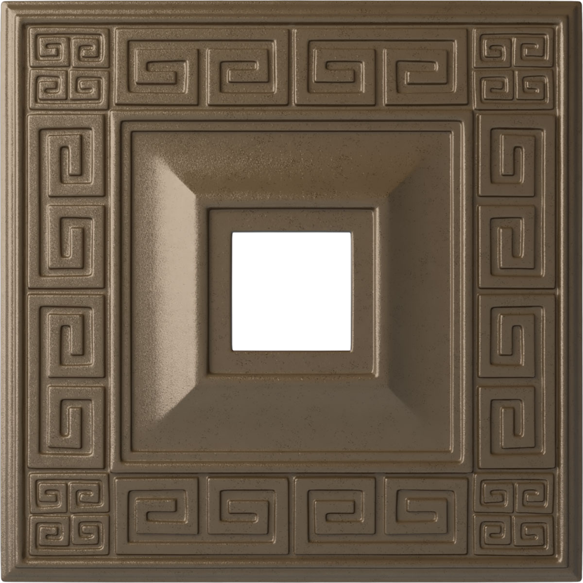 Ekena Millwork CM18ERWSS Eris 18-in W x 18-in L Painted Warm Silver Polyurethane Whole Ceiling Medallion