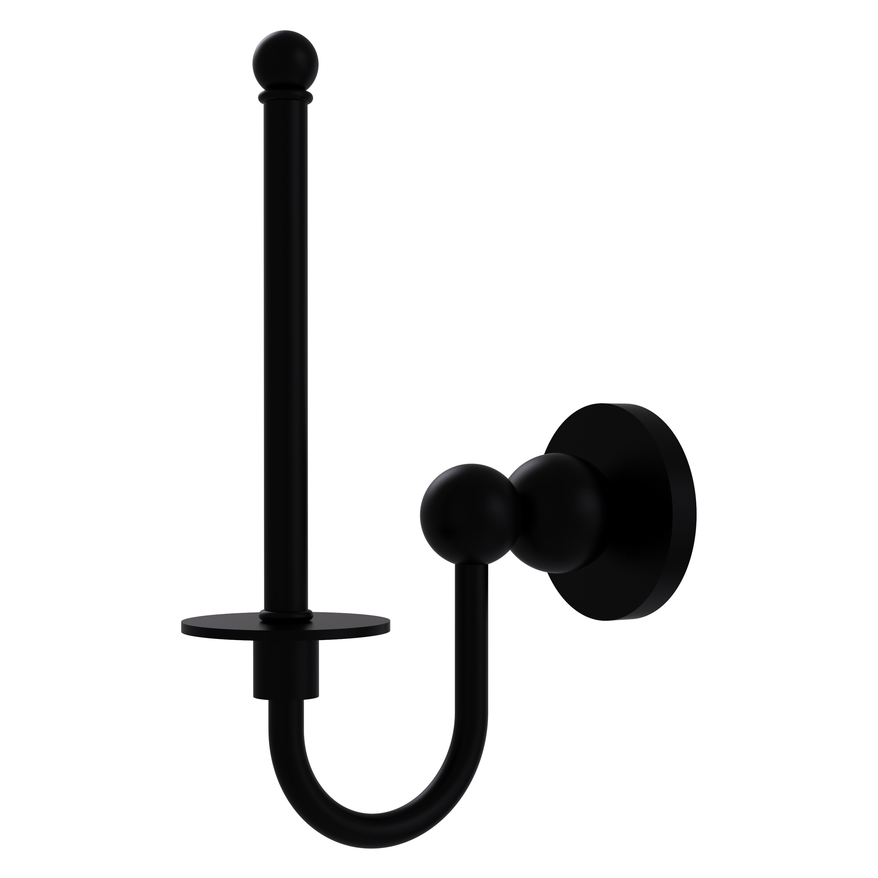 Allied Brass BL-24U-BKM Bolero Matte Black Wall mount Single post Toilet Paper Holder 1 -Rolls with Storage