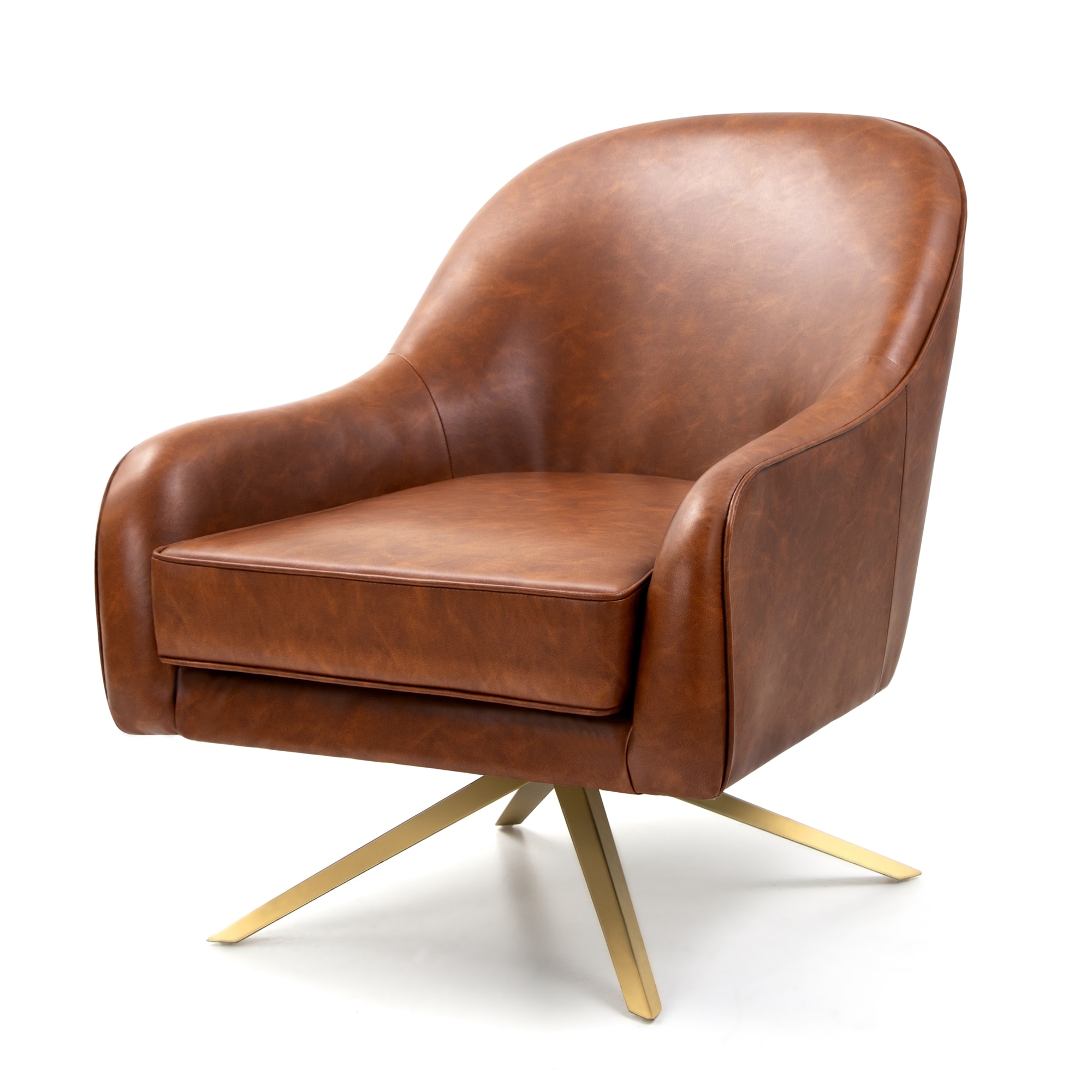 Leather Accent Chair Casual Brown, Leather Chair Brown