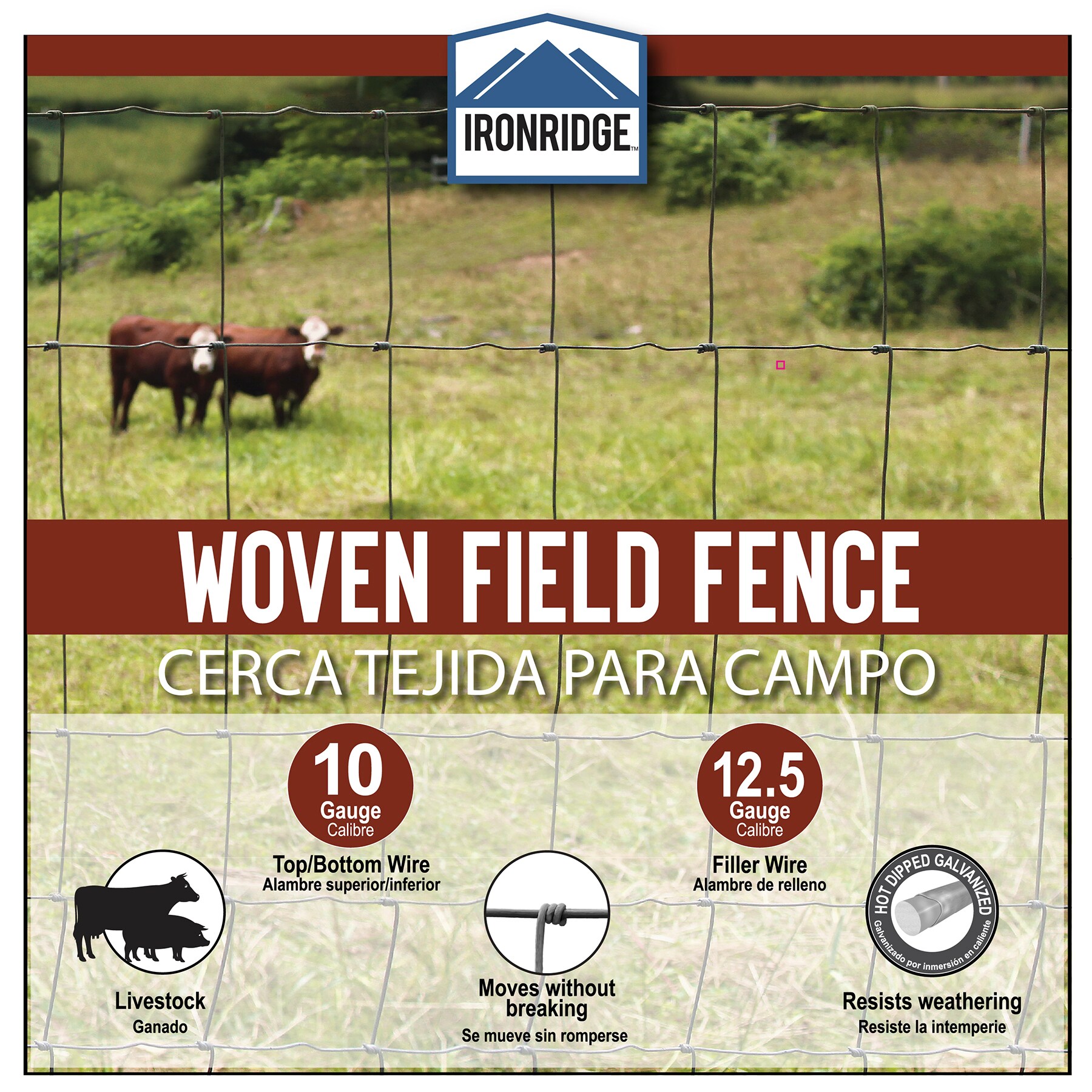 IRONRIDGE 100-ft x 4-ft 12.5-Gauge Gray Steel Woven Wire Rolled Fencing in  the Rolled Fencing department at
