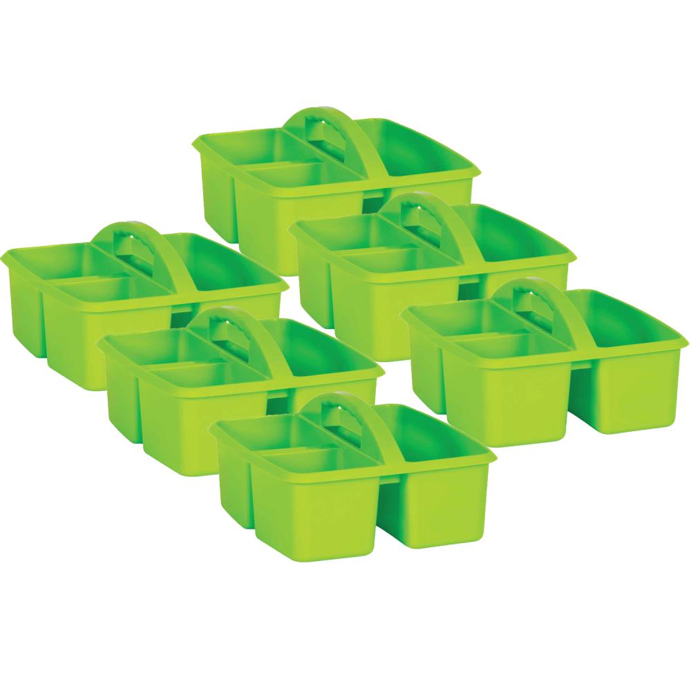 Storex Small Caddy, 9-1/4 x 9-1/4 x 5-1/4 Inches, Green, Pack of 6