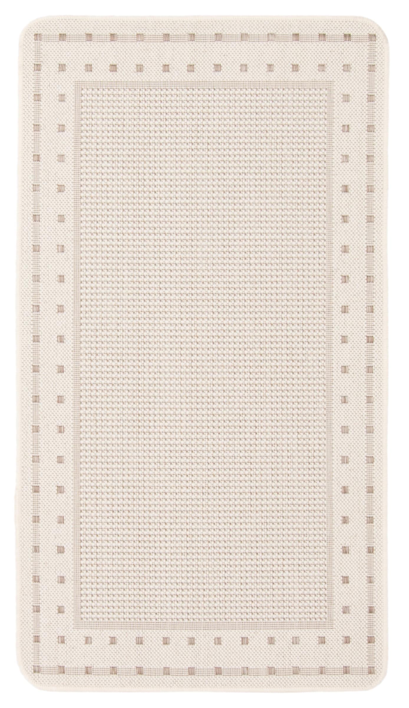 ECARPETGALLERY 353468 2 x 4 (ft) Polypropylene Ivory Rectangular Indoor Solid Area rug