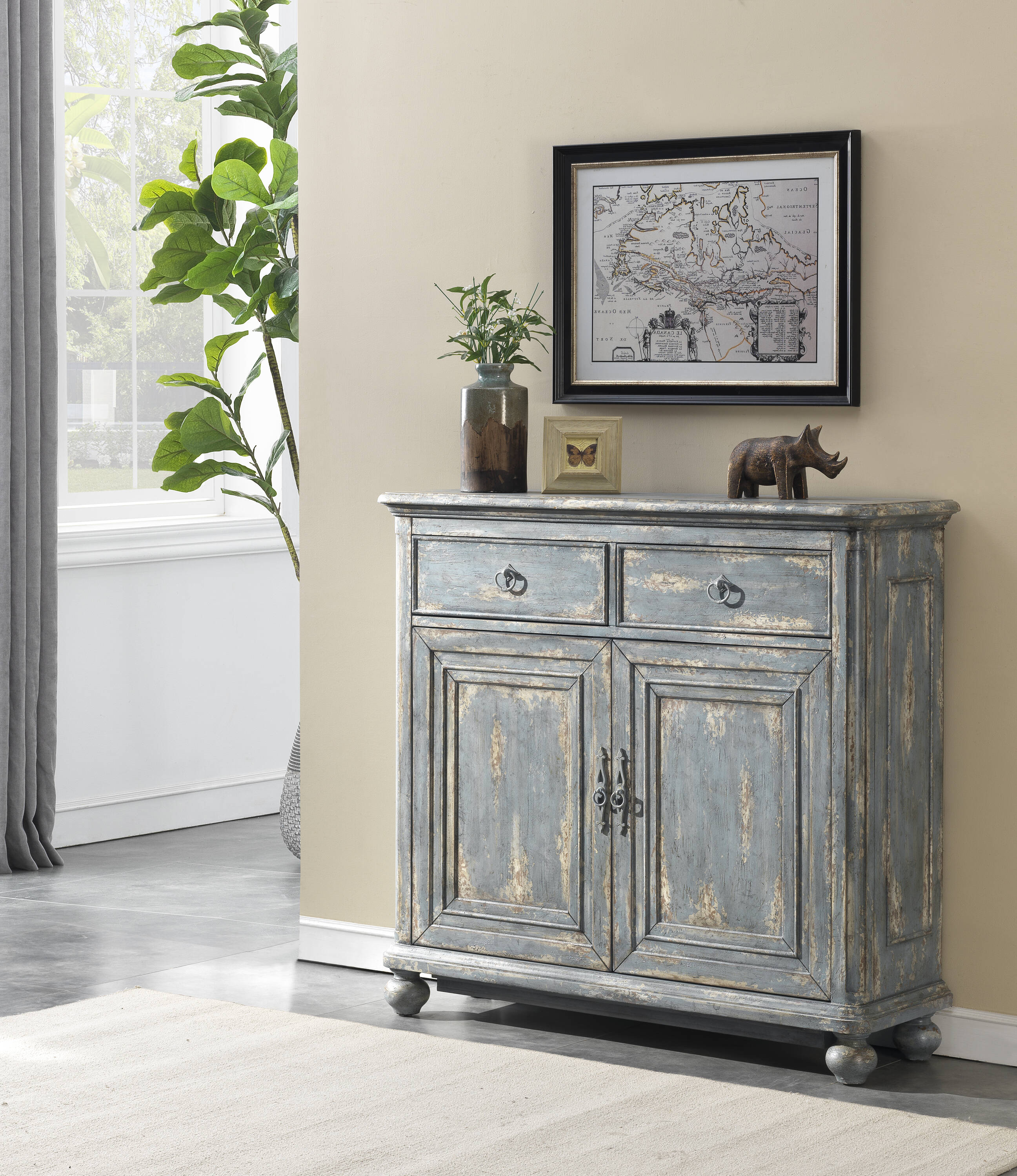 Coast to Coast Joline Aged Blue 2-Drawer Accent Chest in the Chests ...