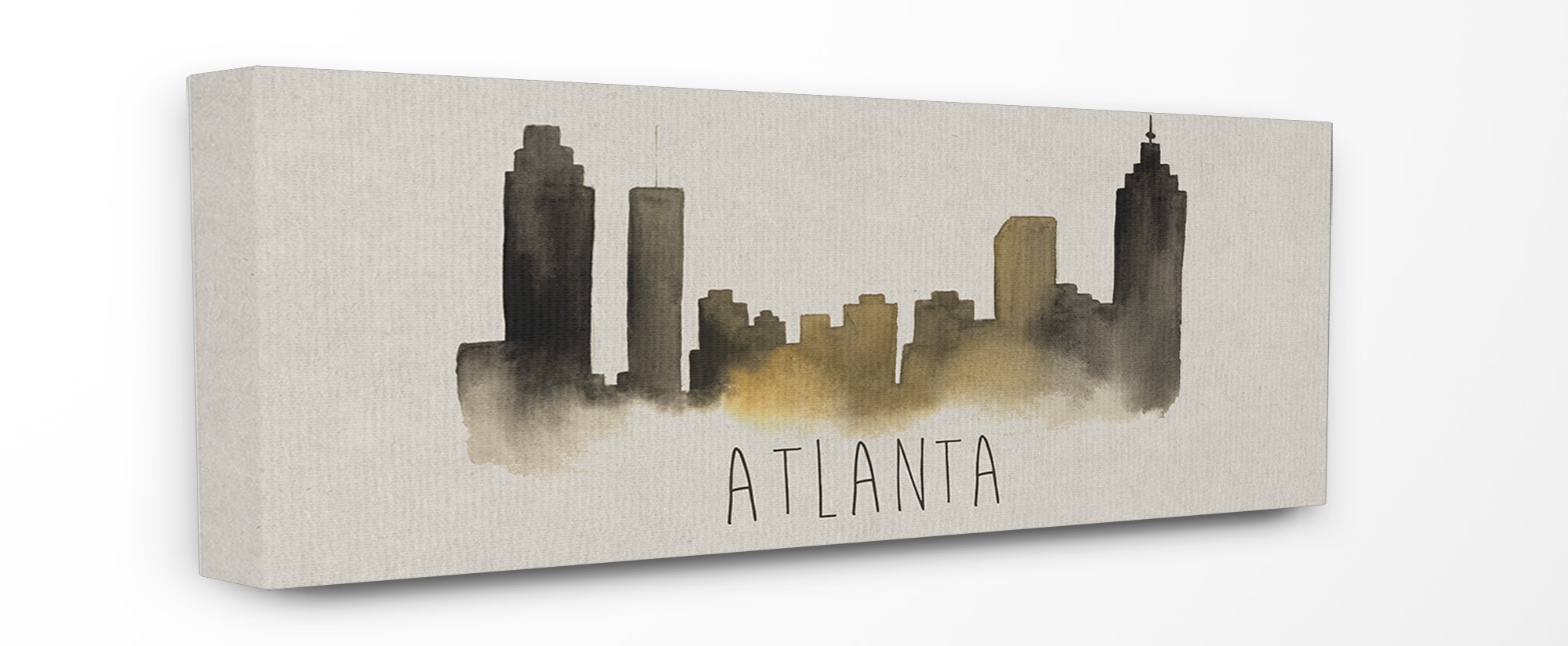 Stupell Industries CW-1234-CN-10X24 Atlanta Skyline Silhouette Artist 24-in H x 10-in W Places Print on Canvas