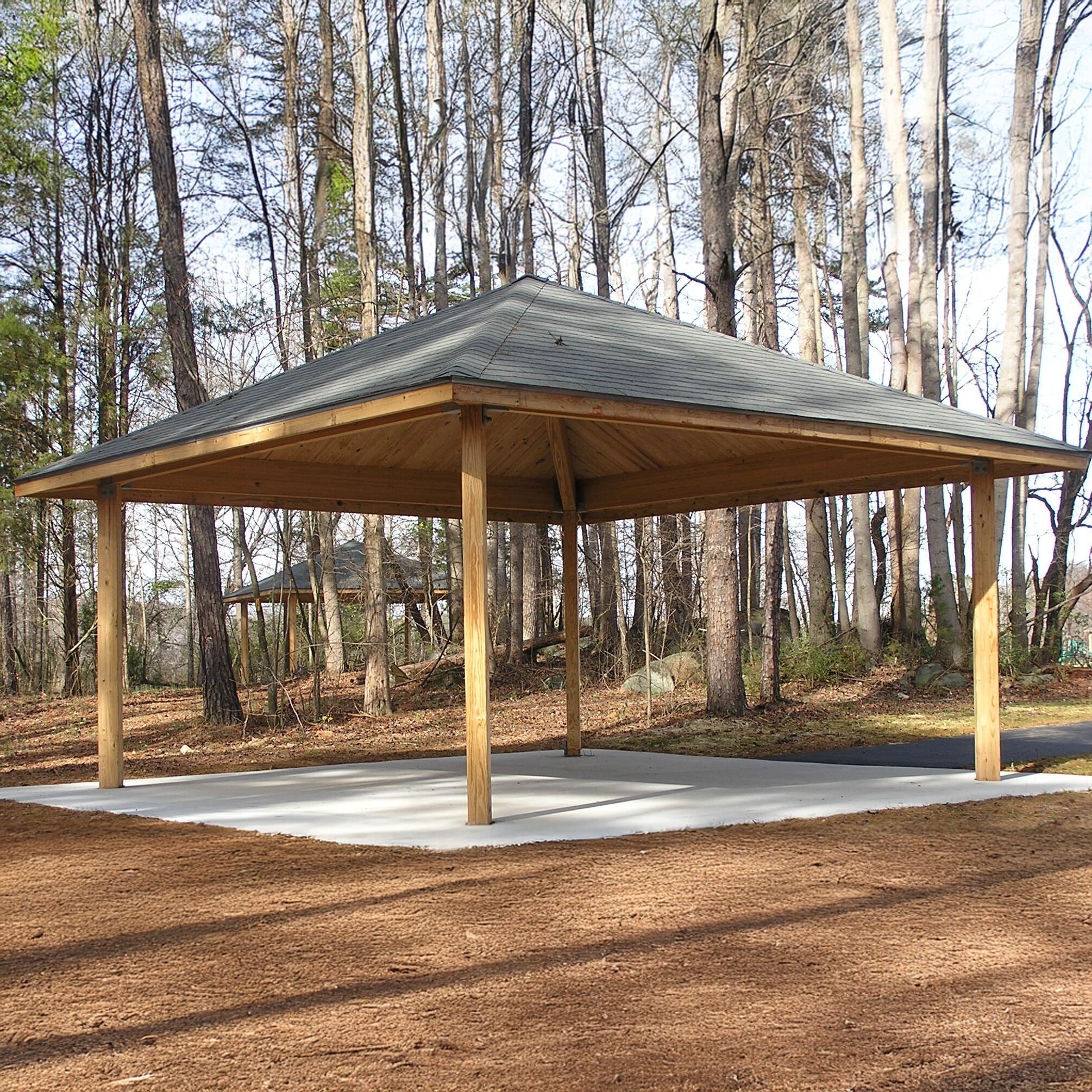 EnWood EWT12X12 12-Feet x 12-Feet The Timberland Square Natural Wood Wood Shingles Roof Permanent Gazebo