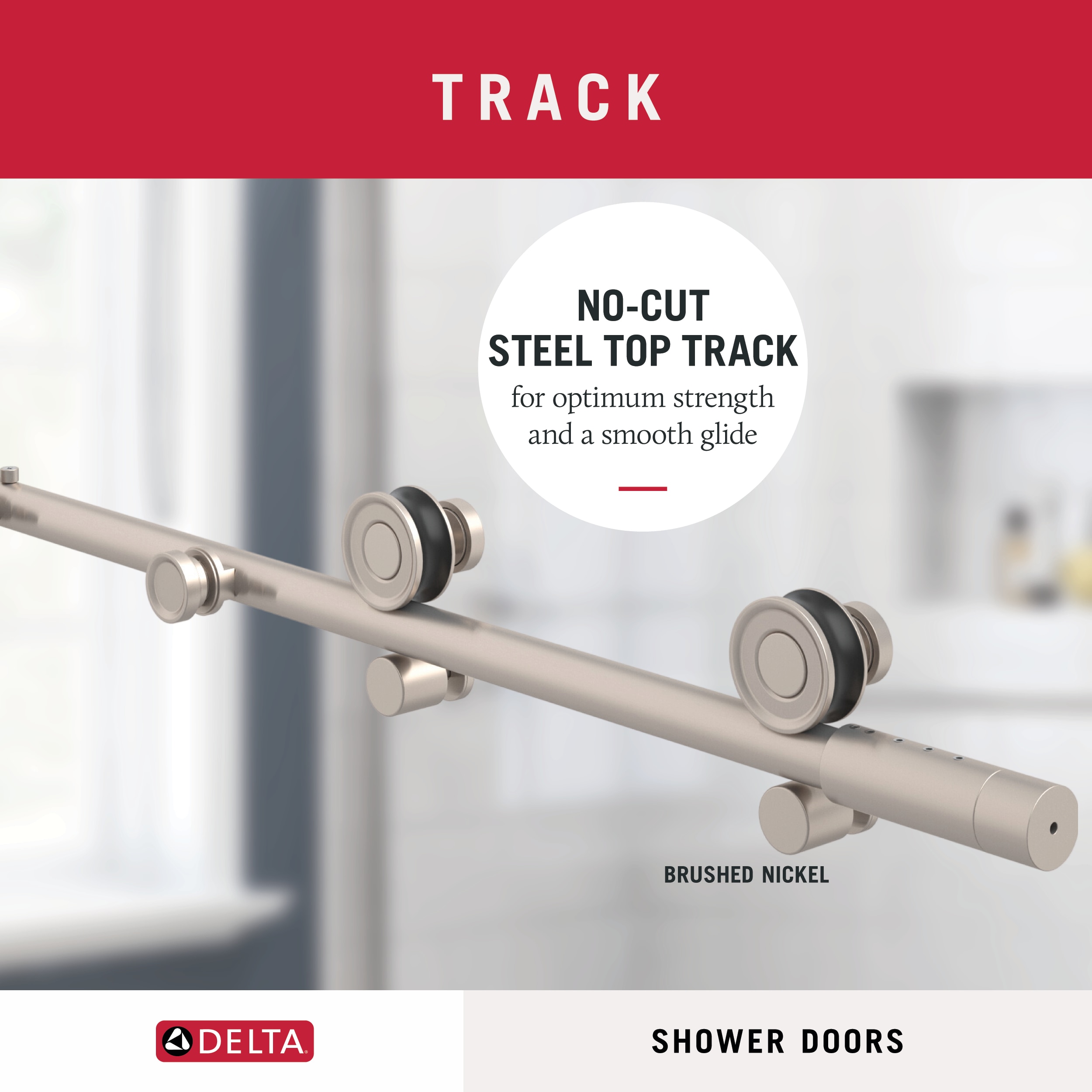 Delta Cordero No Cut Top Track Brushed Nickel 56-in to 60-in W x 71-in ...