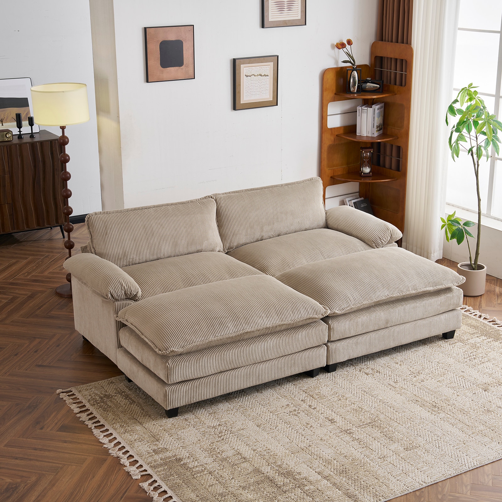 Outopee LO1G98000602+03+04 90.16-in Modern Kakhi Sleeper
